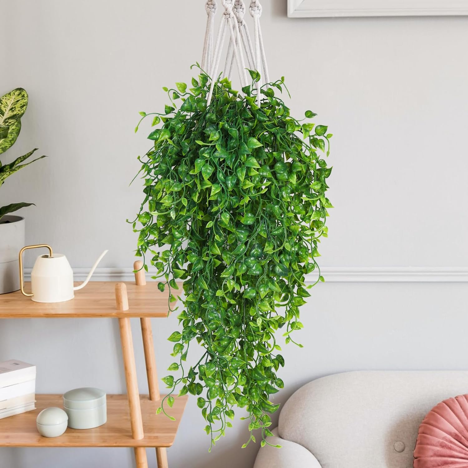 4pcs Artificial Hanging Plants 33-in Faux Ivy Vine Greenery