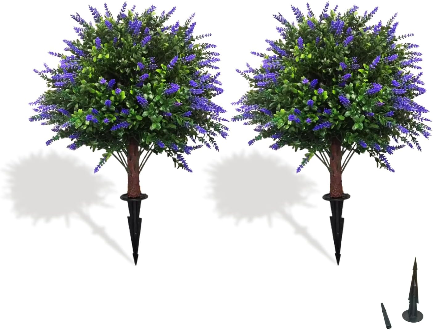 COSDACE Artificial Lavender Topiary Ball Trees 2 Sets