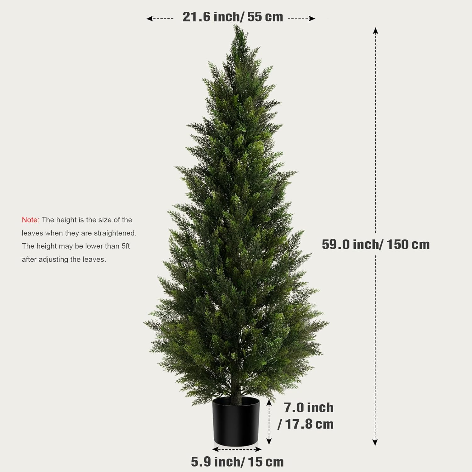 Outdoor Artificial Cedar Topiary Tree 5ft