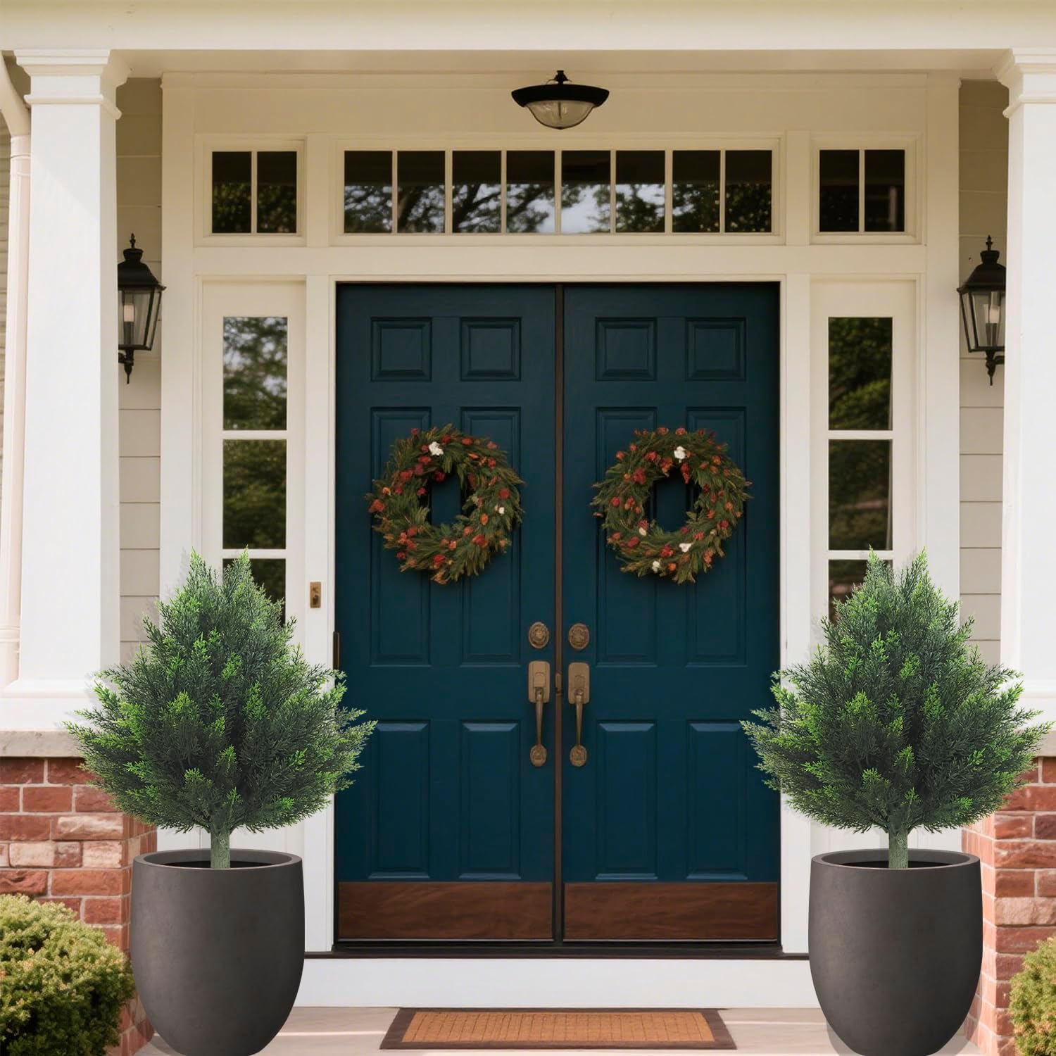 Rs Ceder Artificial Topiary Cedar Tree 32 Inch 2 Pack