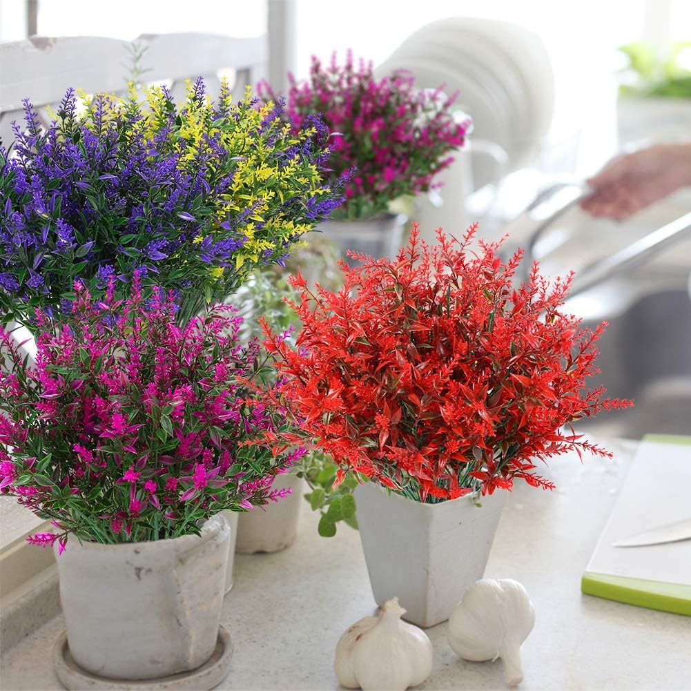 KLEMOO 8 Bundles Artificial Lavender Flowers