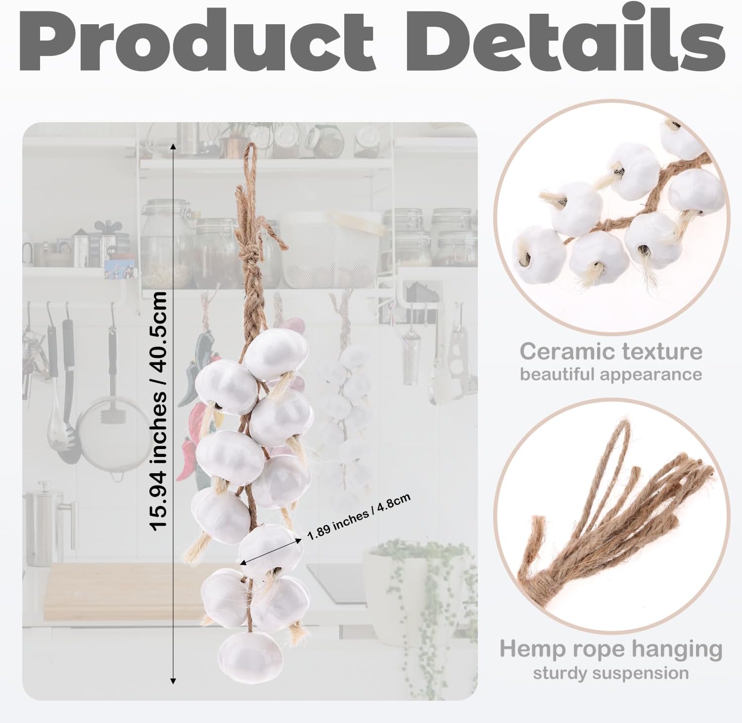 Gresorth Artificial Garlic Hanging Decor String