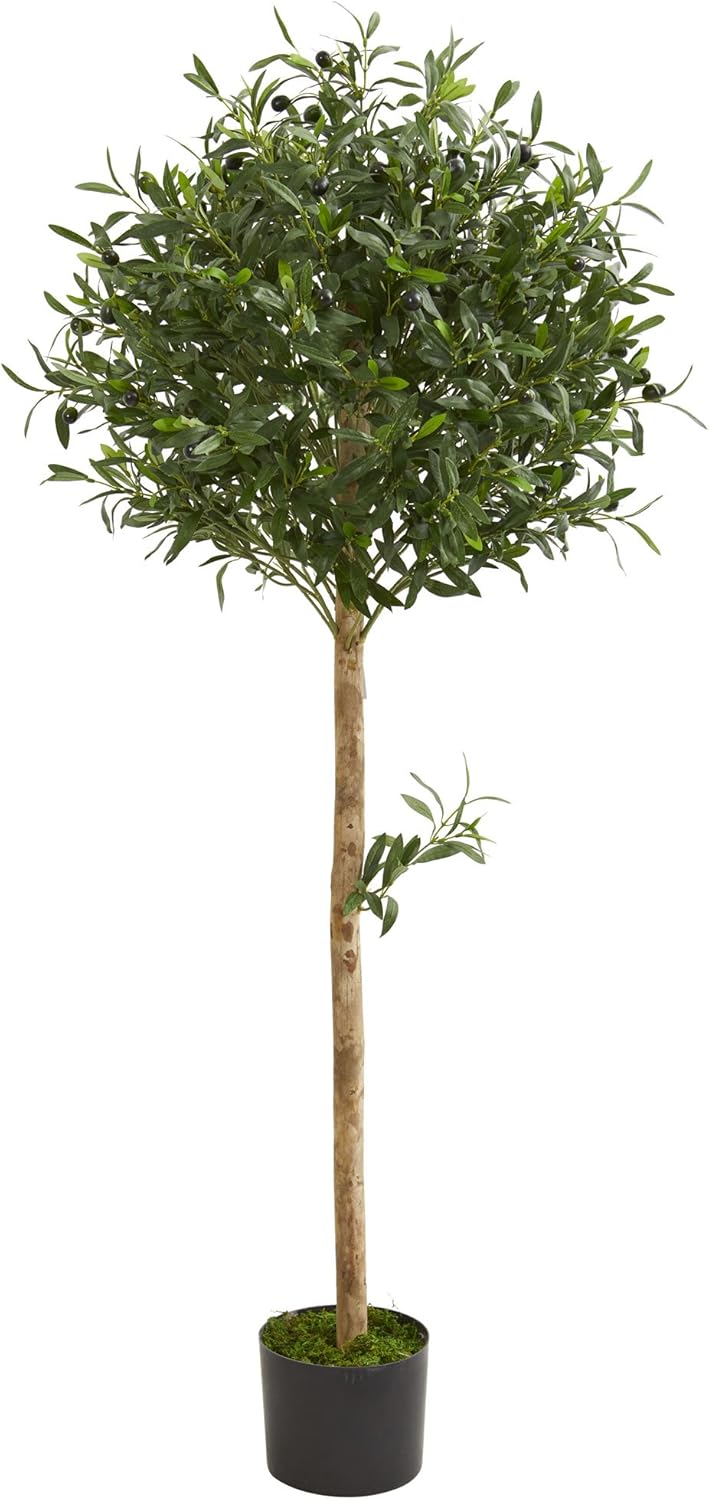 Nearly Natural 5 Foot Olive Topiary Artificial Tree