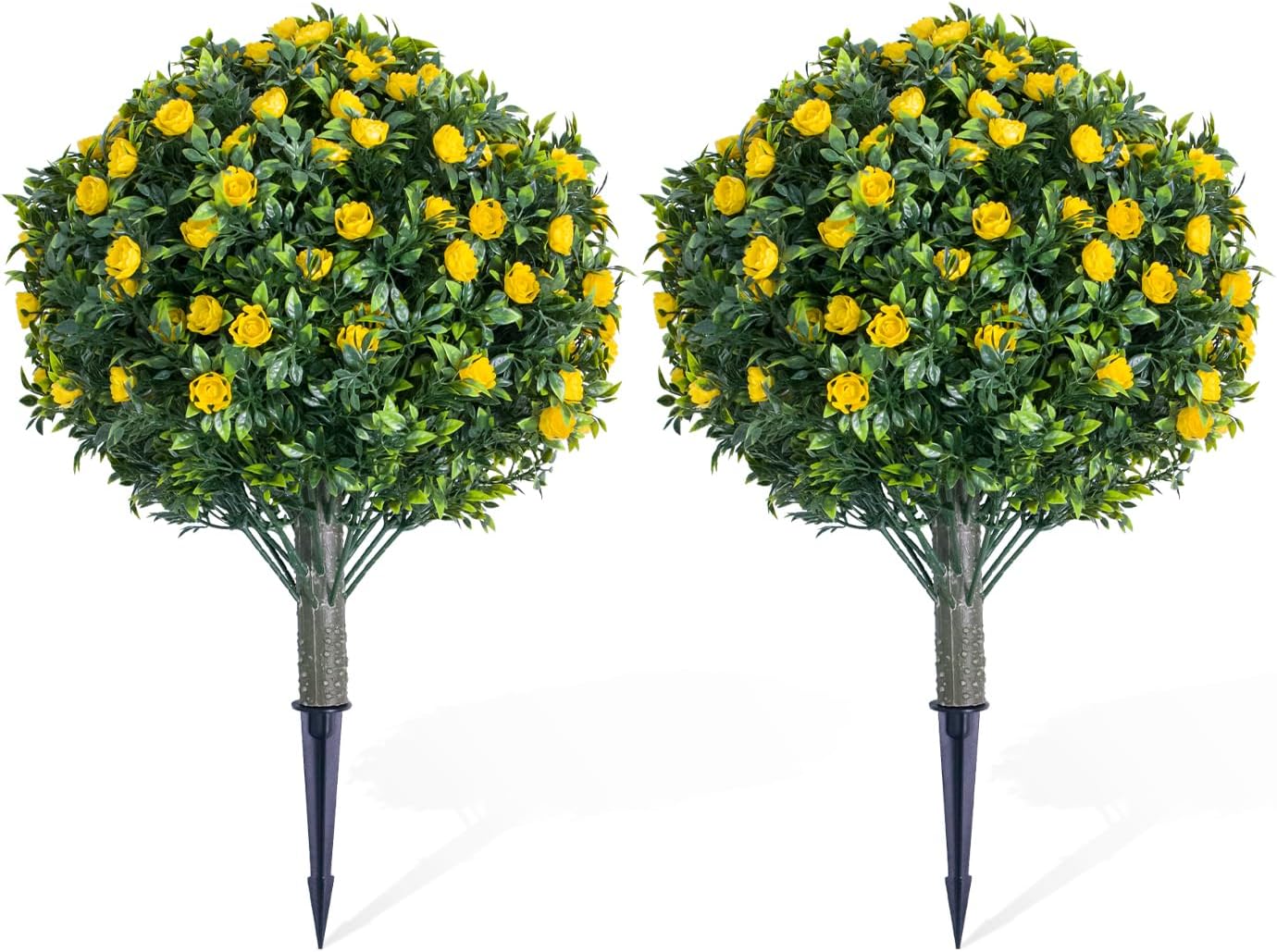 GarveeHome 236 Inch Artificial Topiary Set of 2 with Ground Spikes