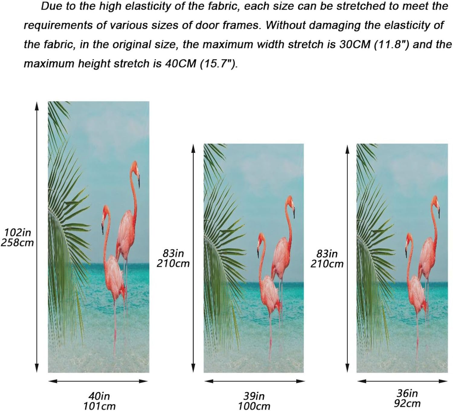 Susiyo Blue Beach Flamingos Door Cover for Halloween