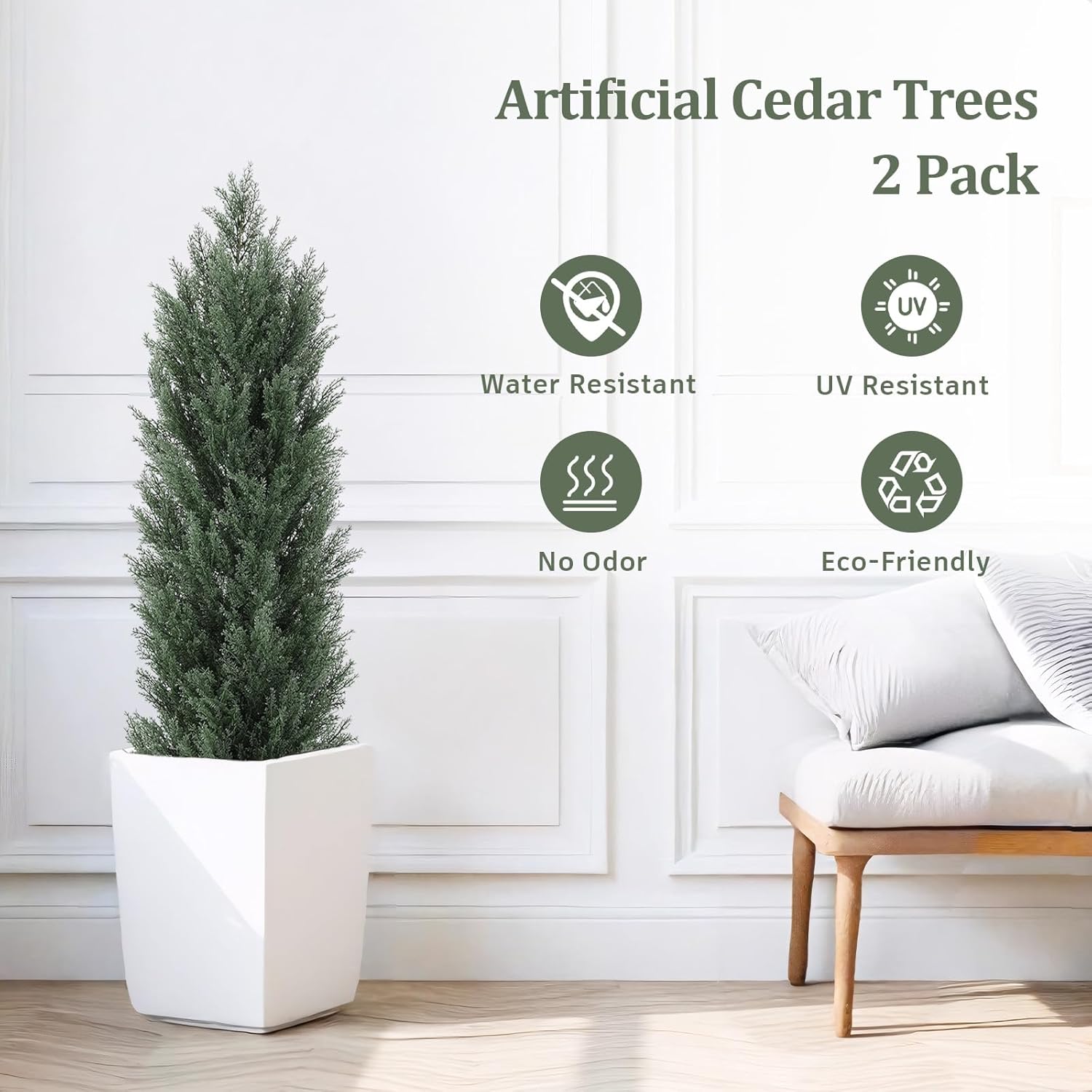 THE BLOOM TIMES 4ft Artificial Topiary Trees 2 Pack 1