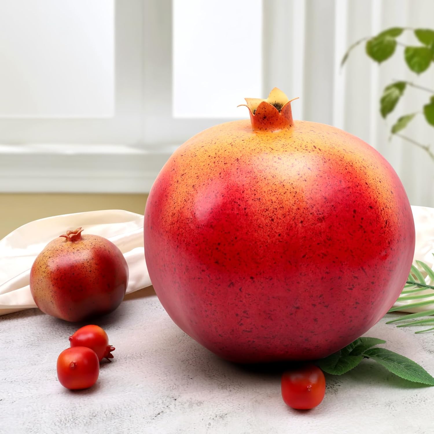 Woration Artificial Oversize Pomegranate Decor Prop