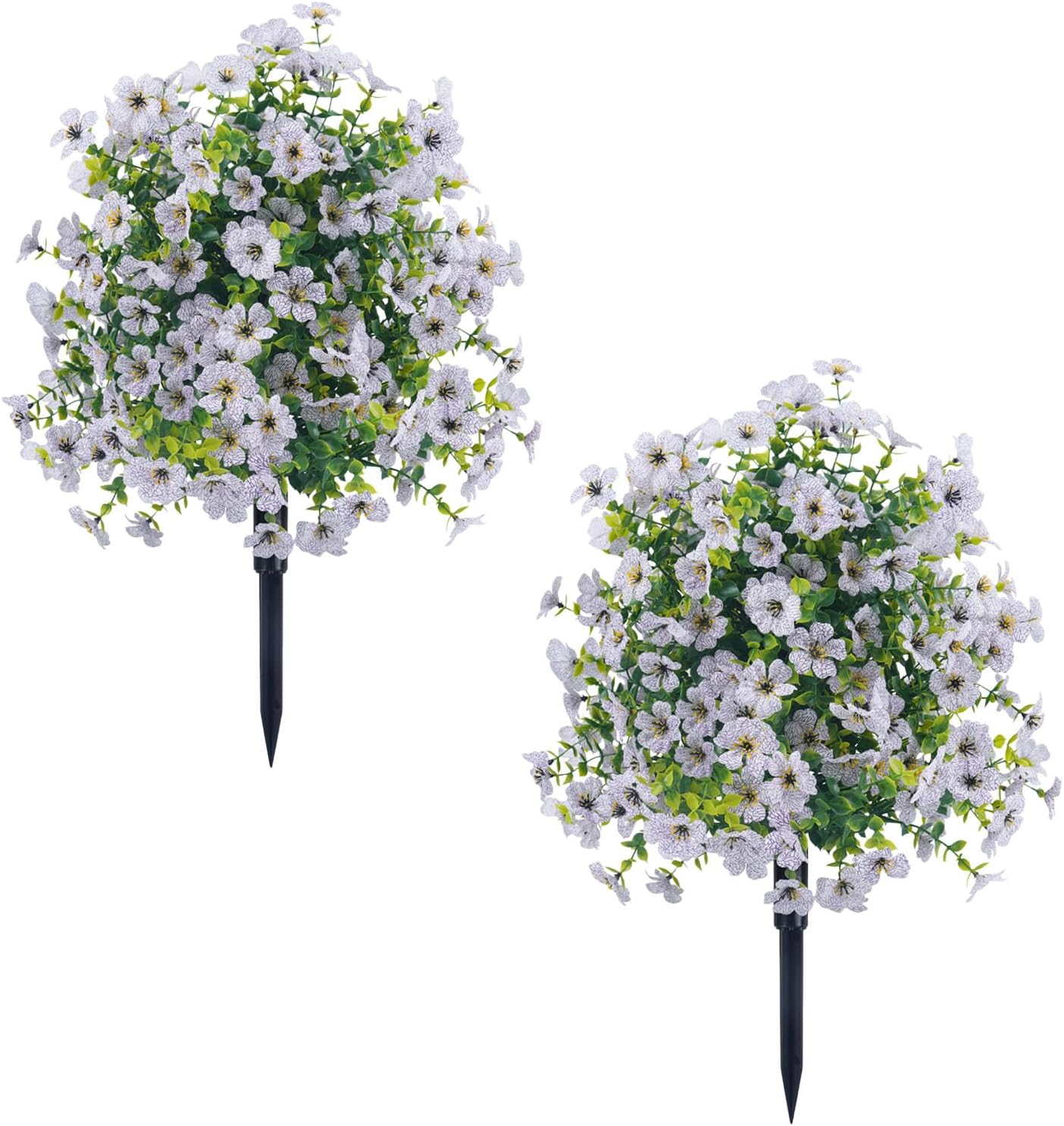 236 Inch White Artificial Violet Topiary Trees 2pc