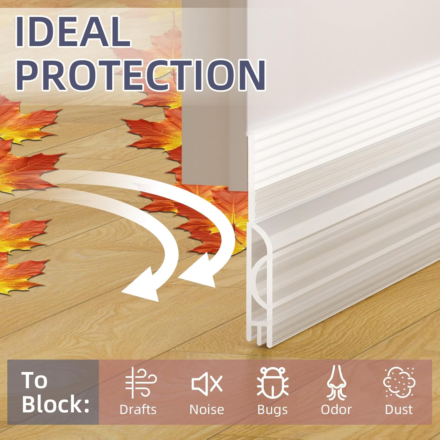 OXRQ Door Draft Stopper 78 Inch Transparent Seal