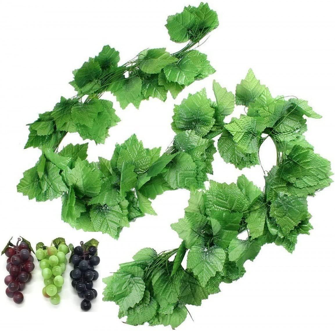 12 Strands 90 ft Artificial Grape Vines with 3 String Grapes Garland