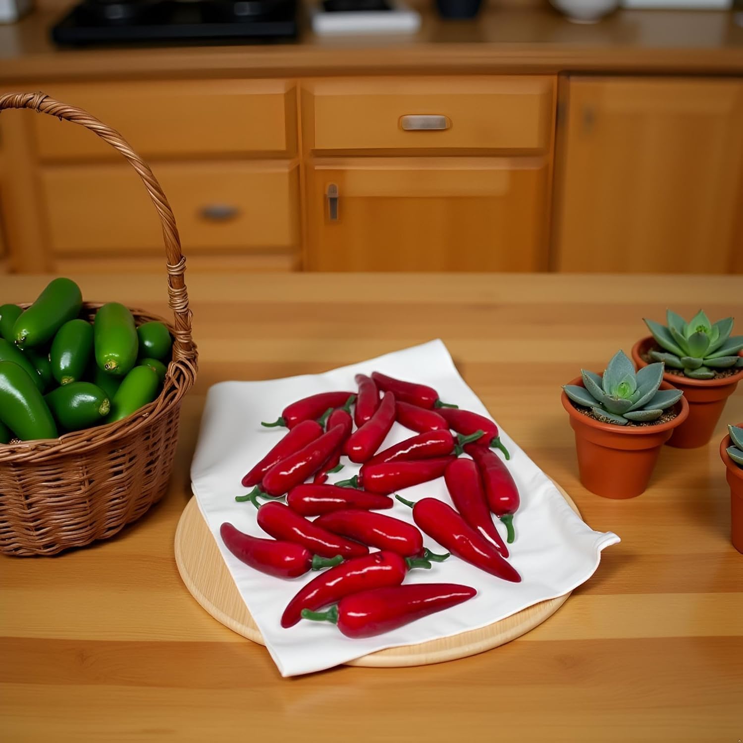 20Pcs Artificial Chili Peppers for Home Kitchen Photography Decor