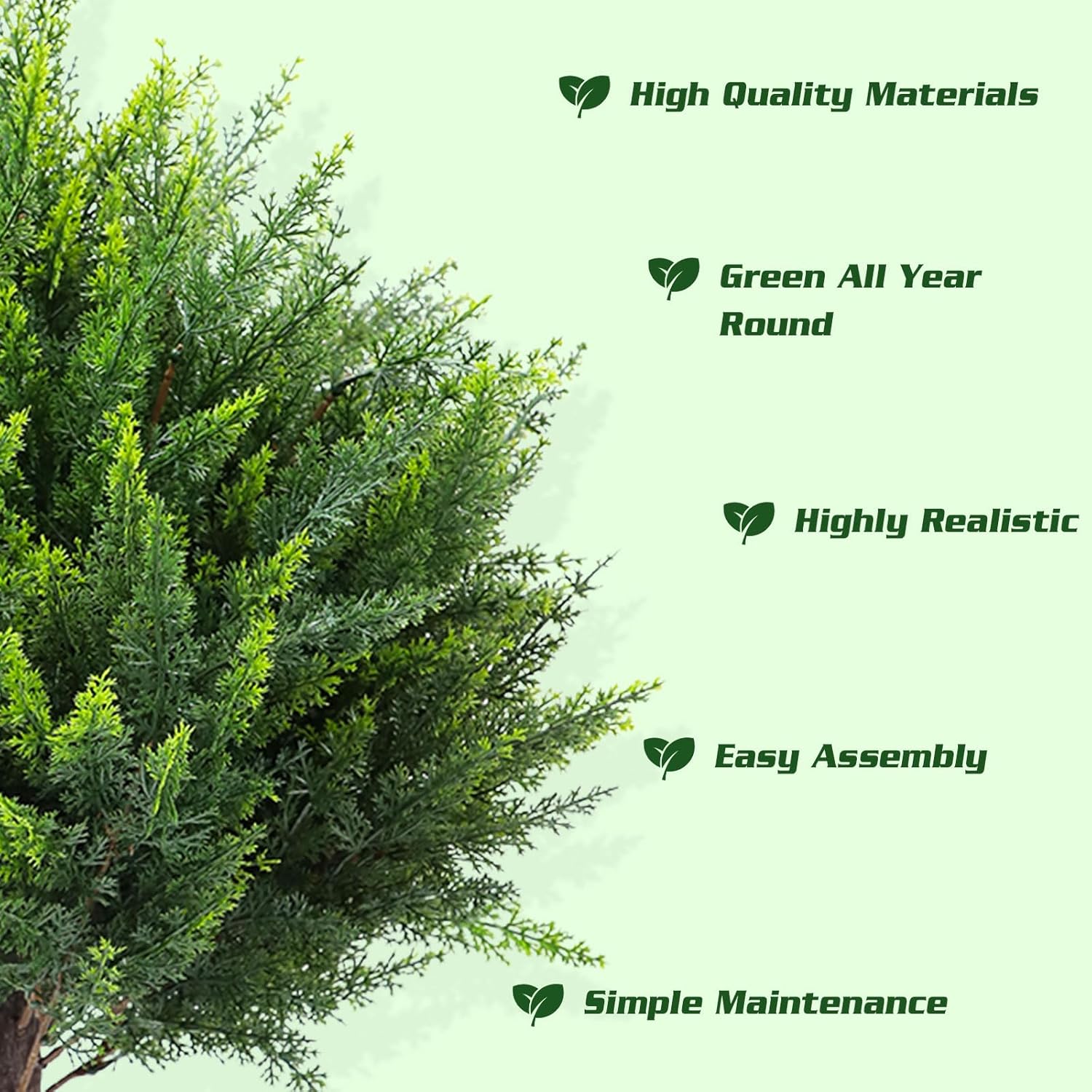 Fikowo Artificial Topiary Cedar Faux Shrubs for Outdoor