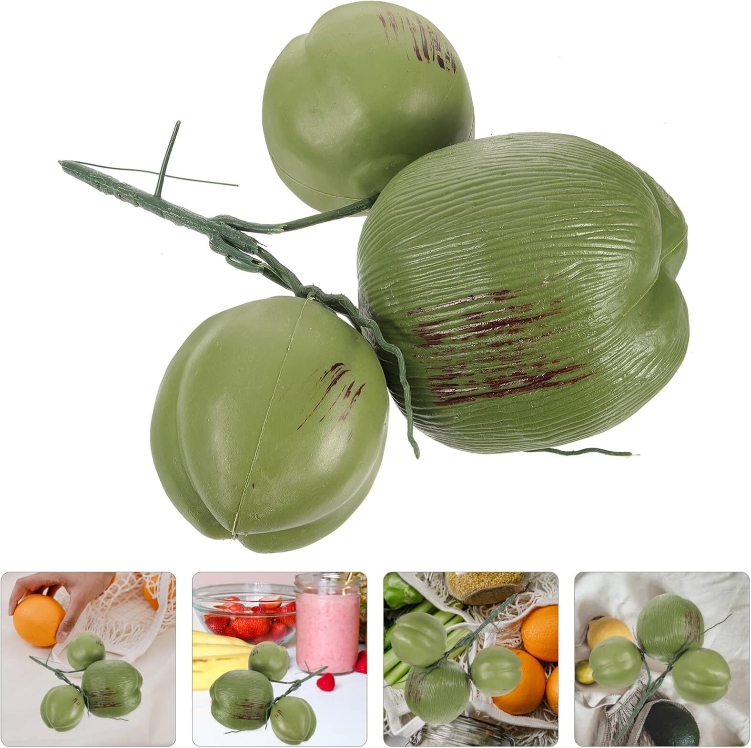 HOMSFOU Artificial Coconut Fake Fruit Decorations