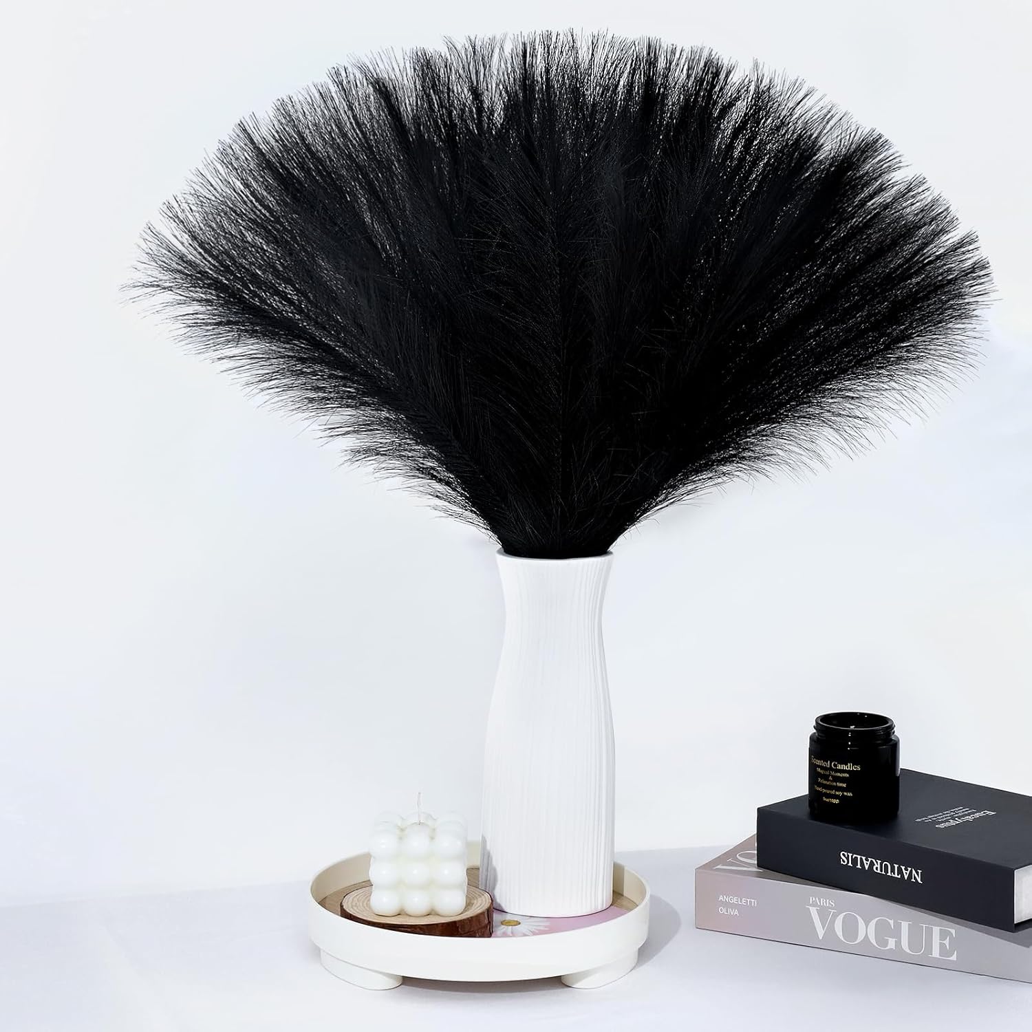 MUUNC Black Pampas Grass 30 Pcs Artificial Decor