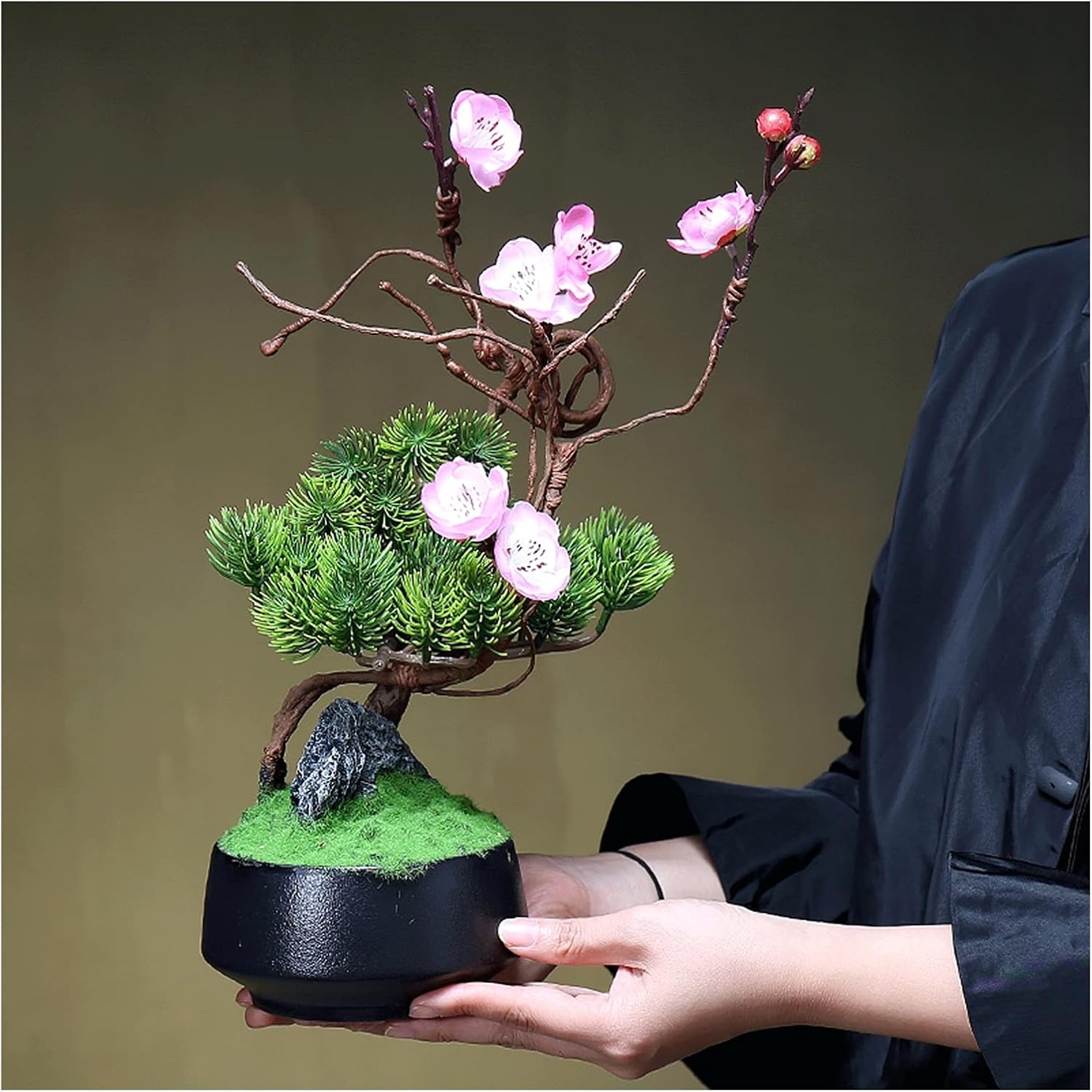 Artificial Pine Bonsai Tree 18 Inches Potted Decorative Plant
