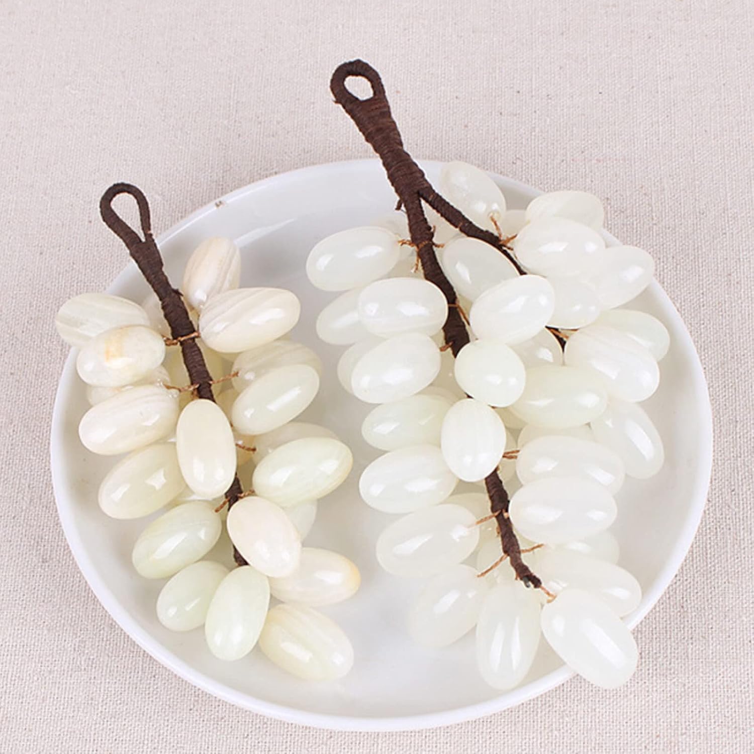 KAFANYA Jadeite Jade Onyx Grapes Decorative Ornament