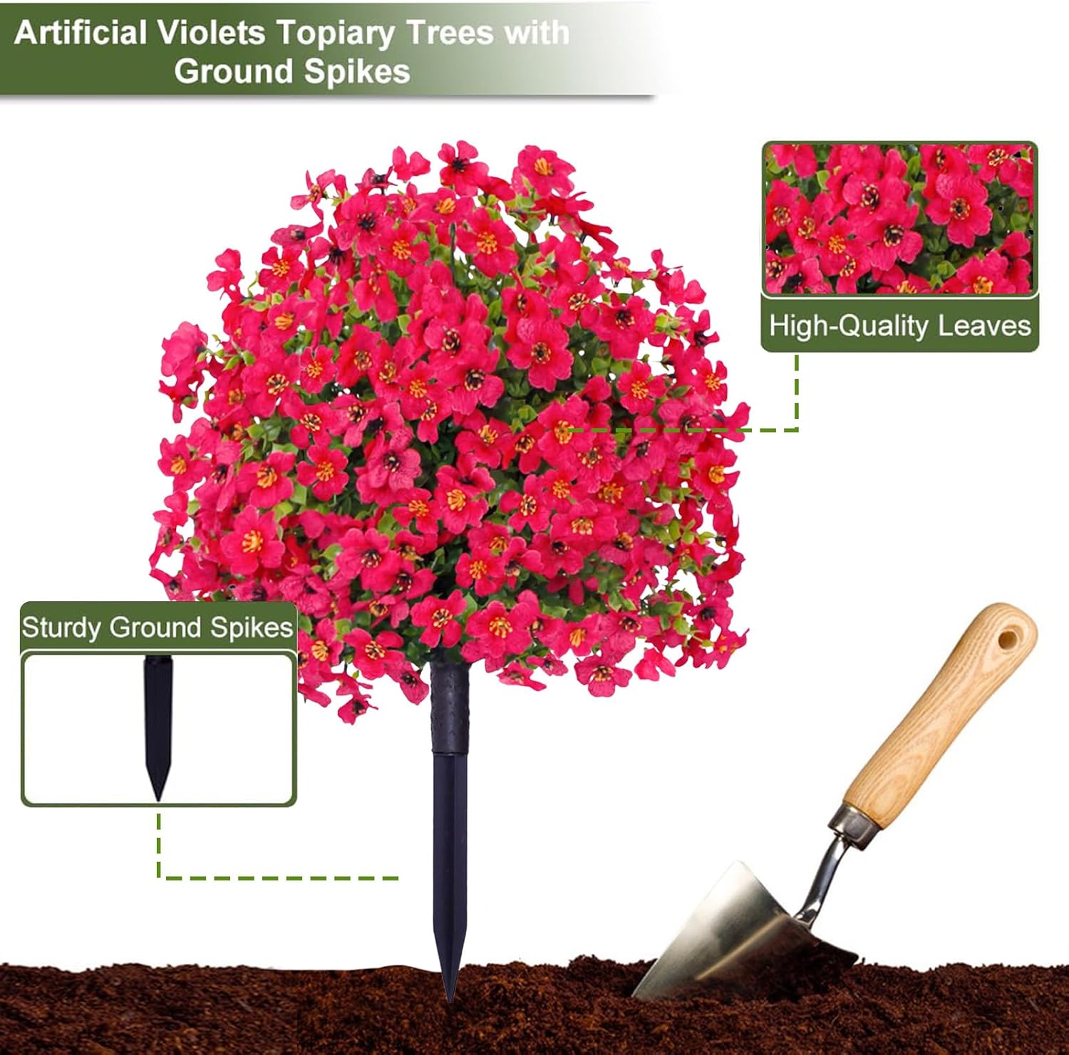 236in Artificial Violet Topiary Tree with Ground Spikes 1