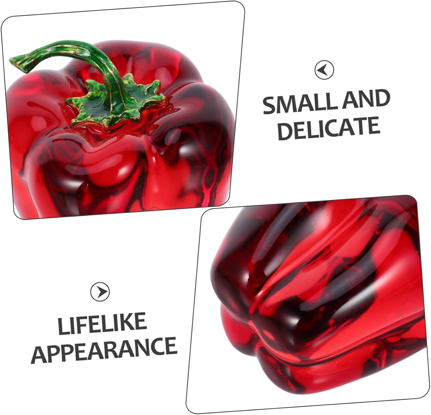 Zerodeko 3pcs Crystal Chili Pepper Figurines