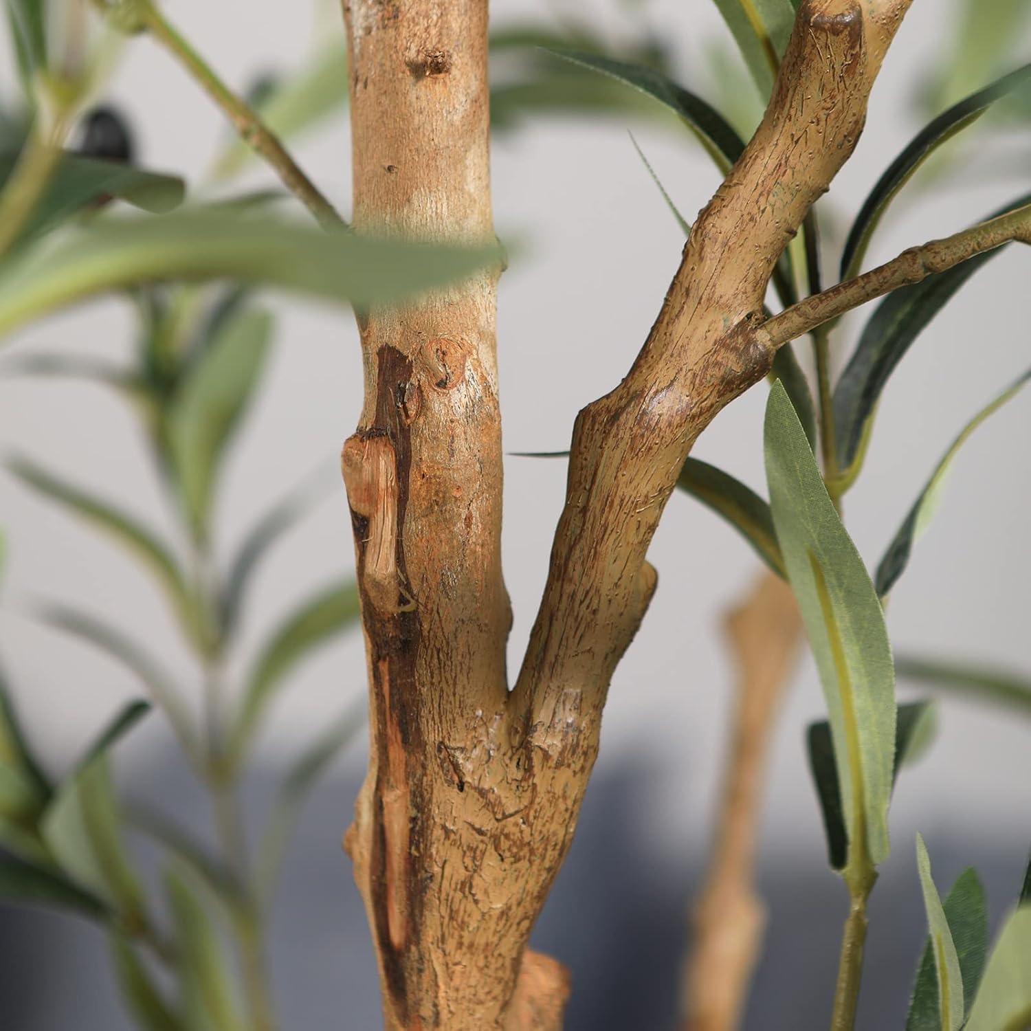 OAKRED 7FT Artificial Olive Tree with Natural Wood Trunk