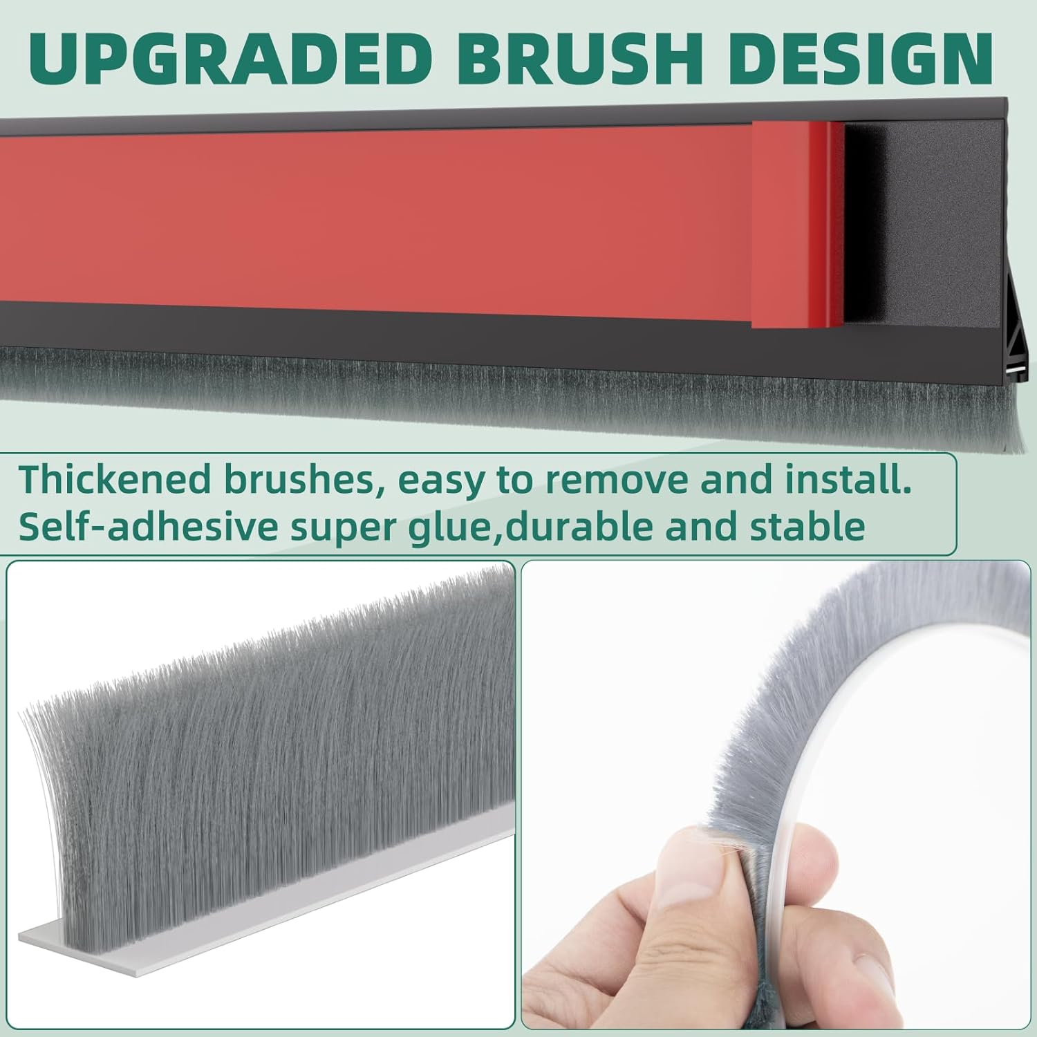 Vannesse Door Draft Stopper with Brush 39 Inch 2 Pack