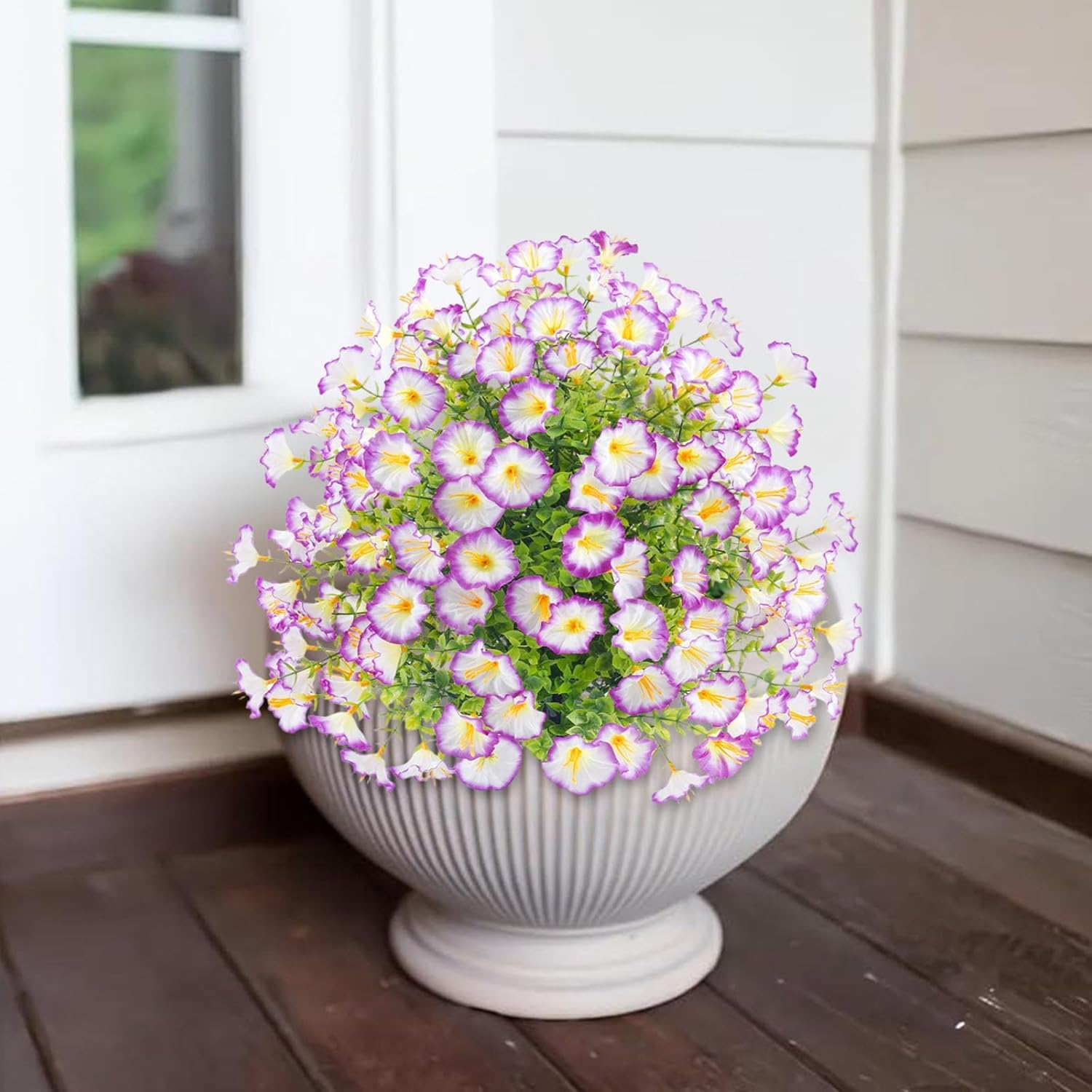 15 Inch Artificial Morning Glory Topiary with Ground Spike