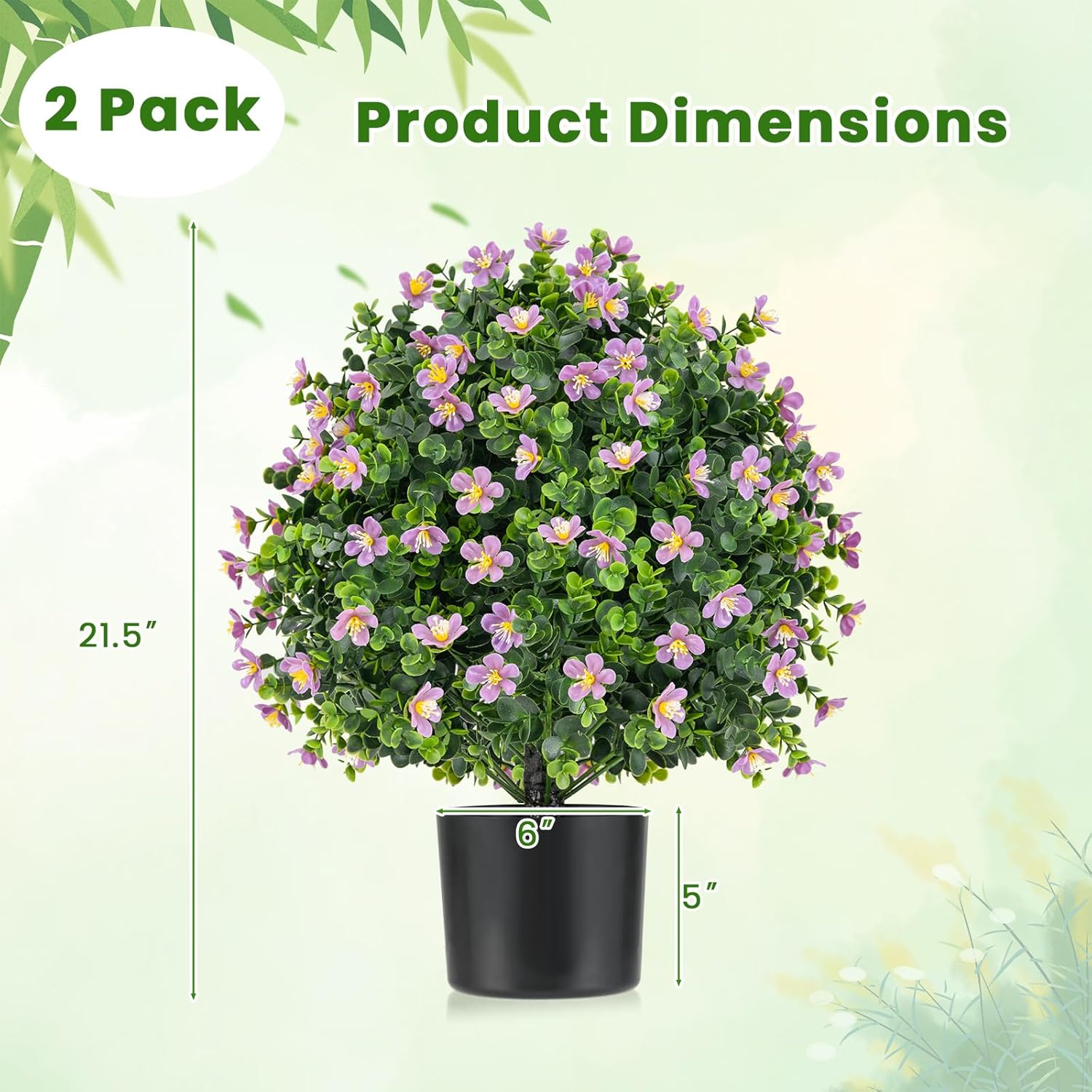 Goplus 215 Inch Artificial Boxwood Topiary Ball Set of 2