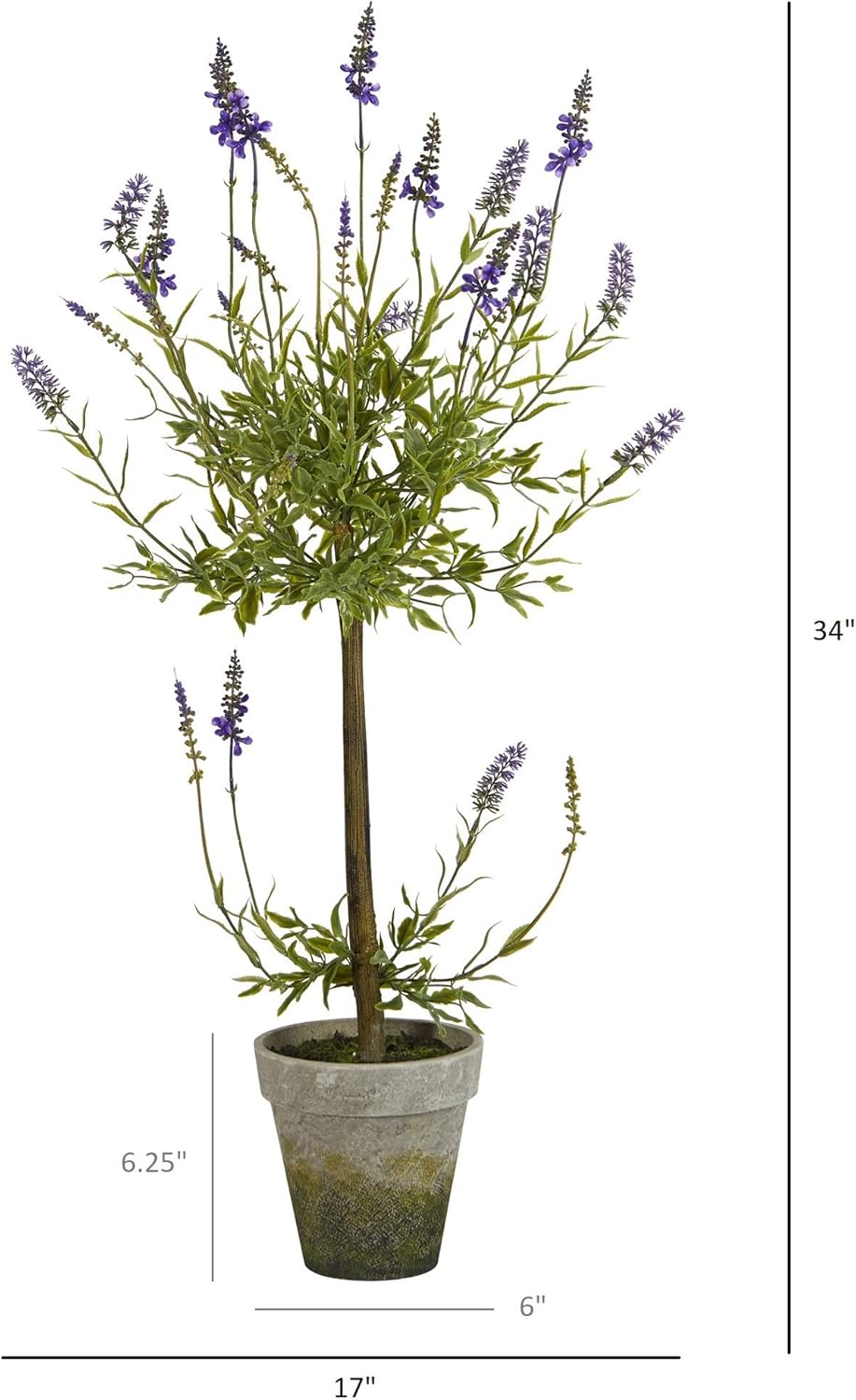 Nearly Natural 34in Lavender Single Ball Topiary Artificial Tree