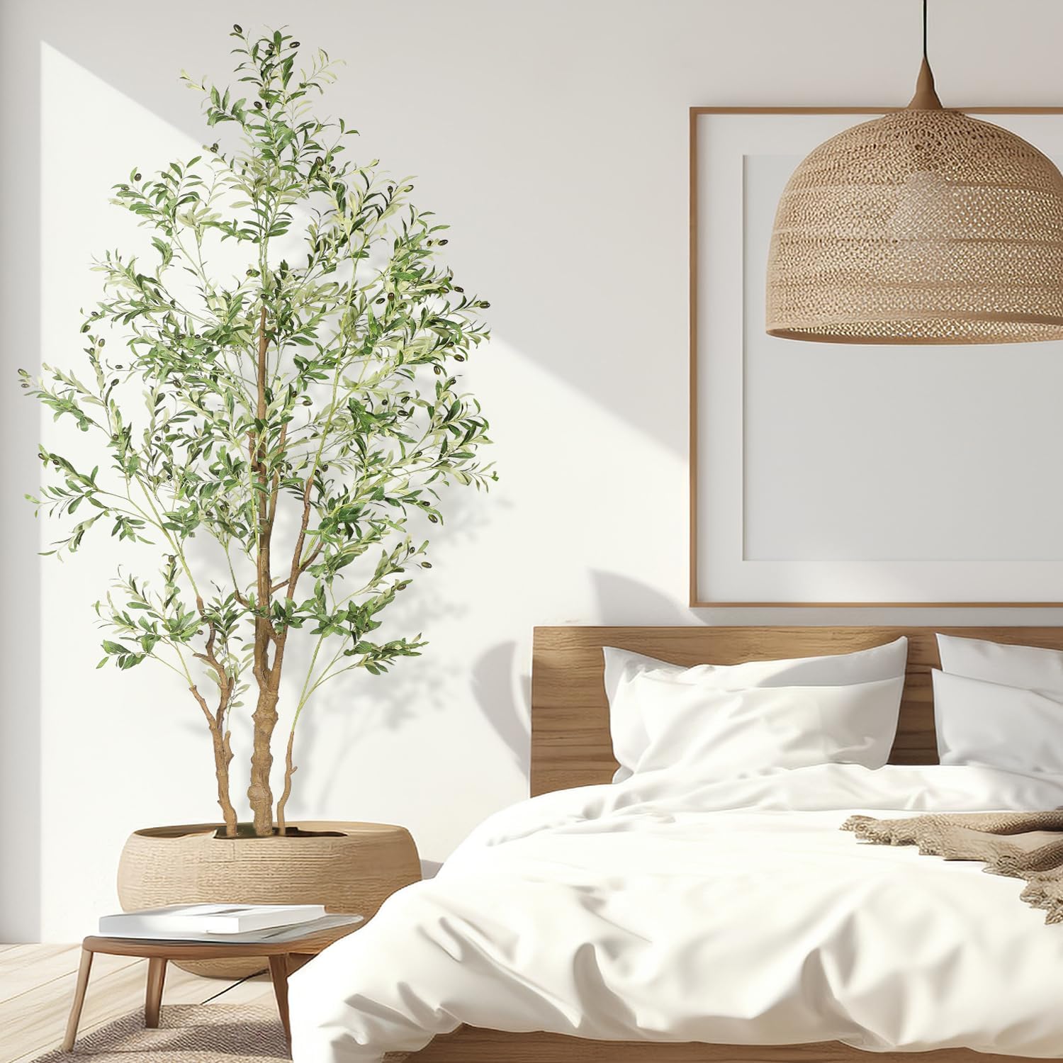 OXLLXO 82ft Artificial Olive Tree with Plastic Pot