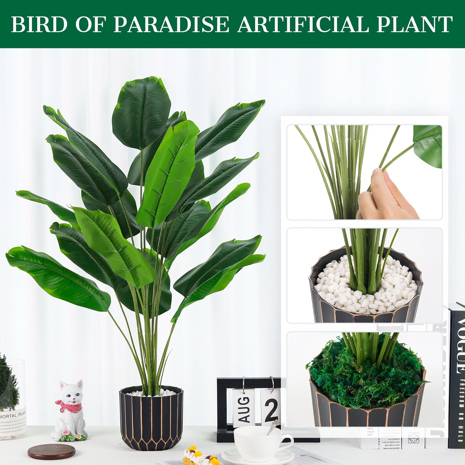 Der Rose 28 Inch Tall Bird of Paradise Artificial Plant Faux Tree