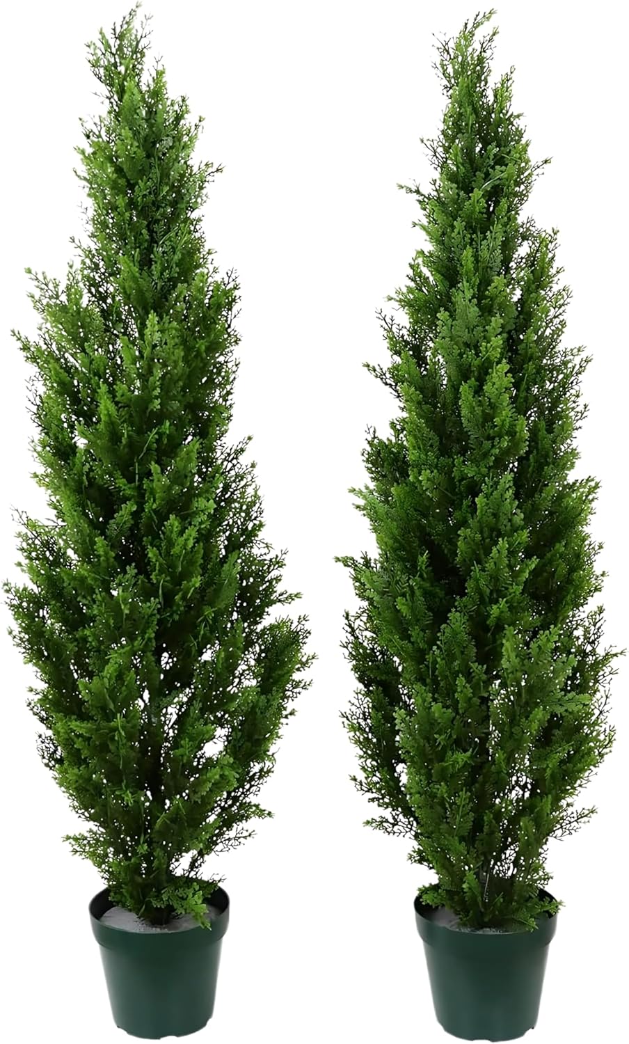 Pre Potted Artificial Cedar Topiary Trees Pack of 2 1