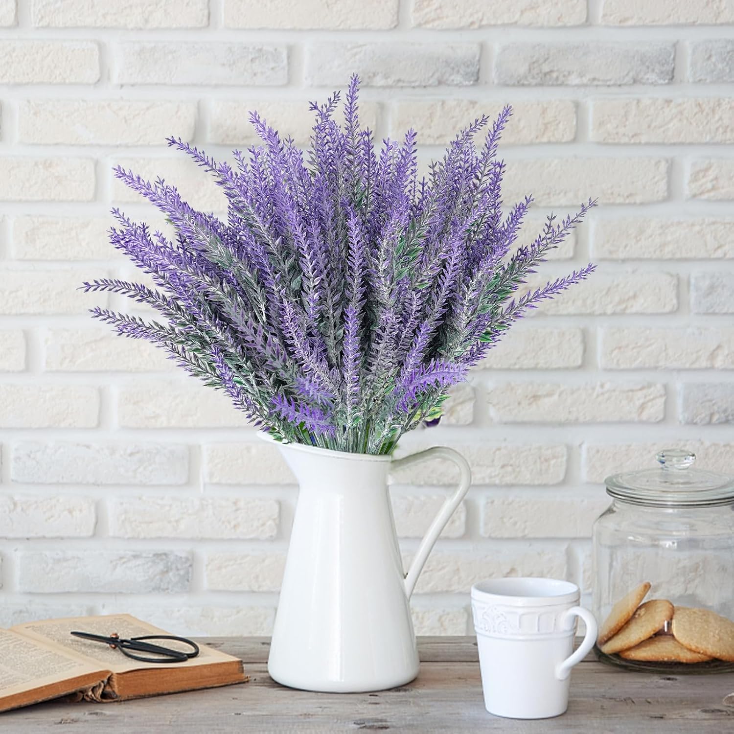 TURNMEON 20 Bundle Artificial Lavender Flowers UV Resistant