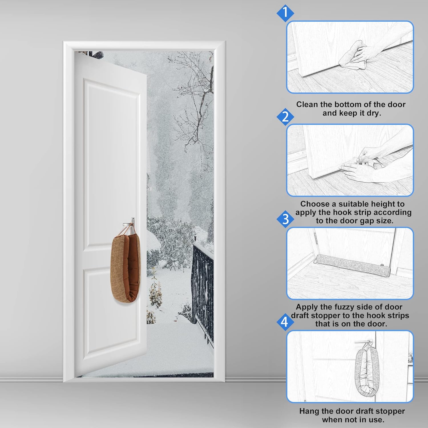 Nabowan 32 Inch Weighted Draft Stopper Door Blocker