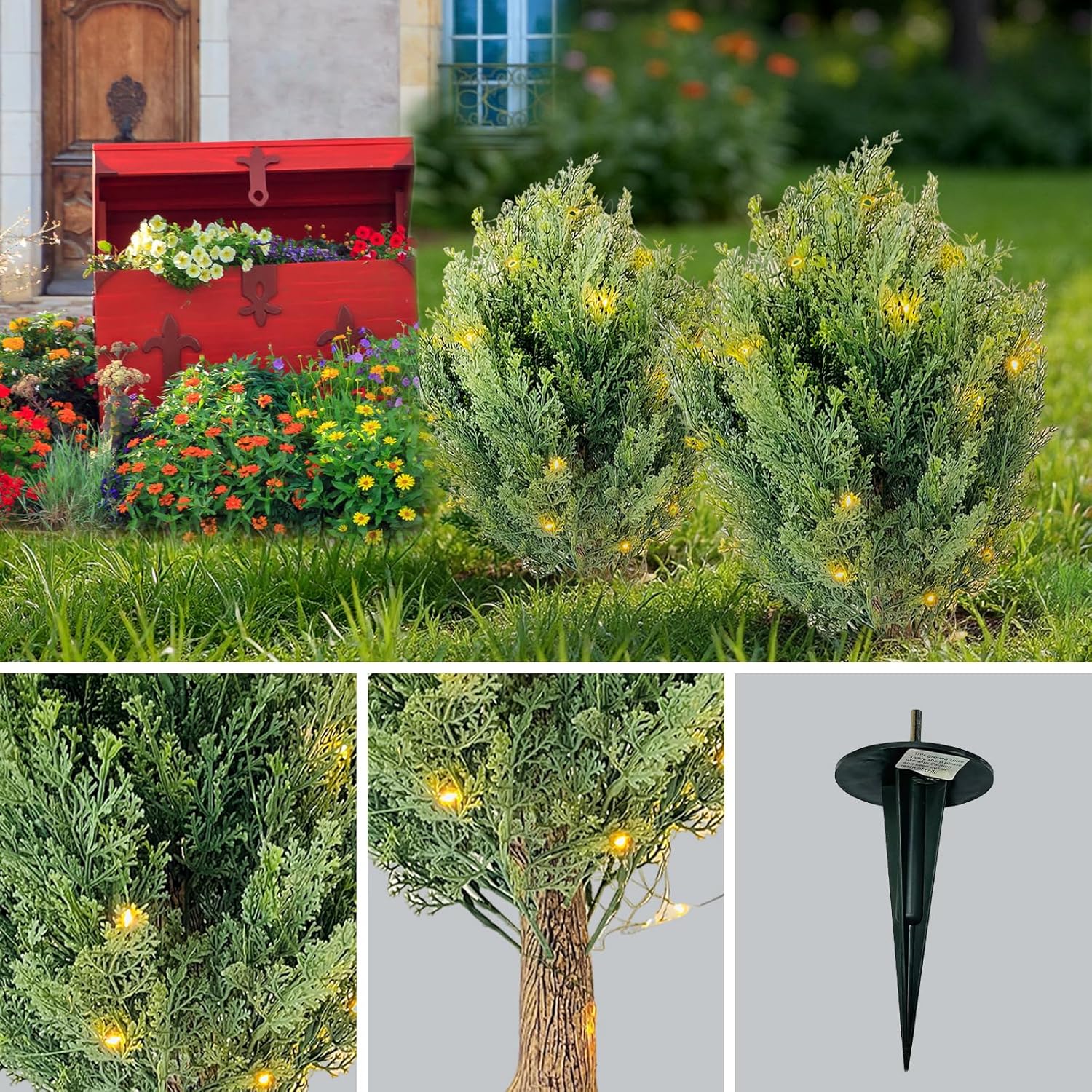 GarveeHome Artificial Cypress Shrub Trees 2 Pack