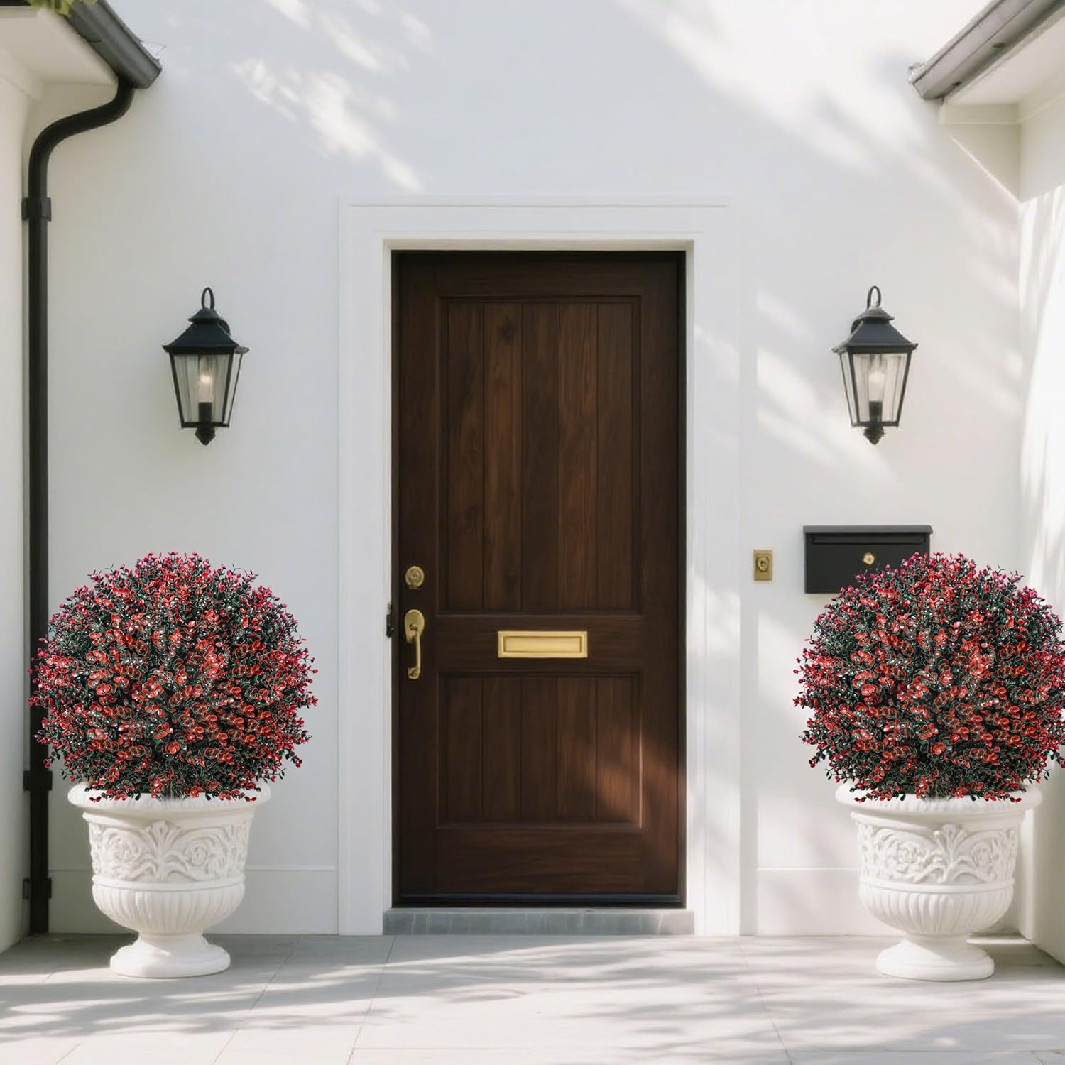Ronyila Artificial Boxwood Topiary Ball Tree Set of 2