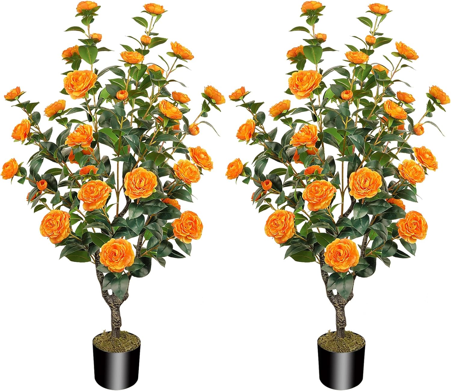 2 Pack 36FT Artificial Camellia Tree with Flowers