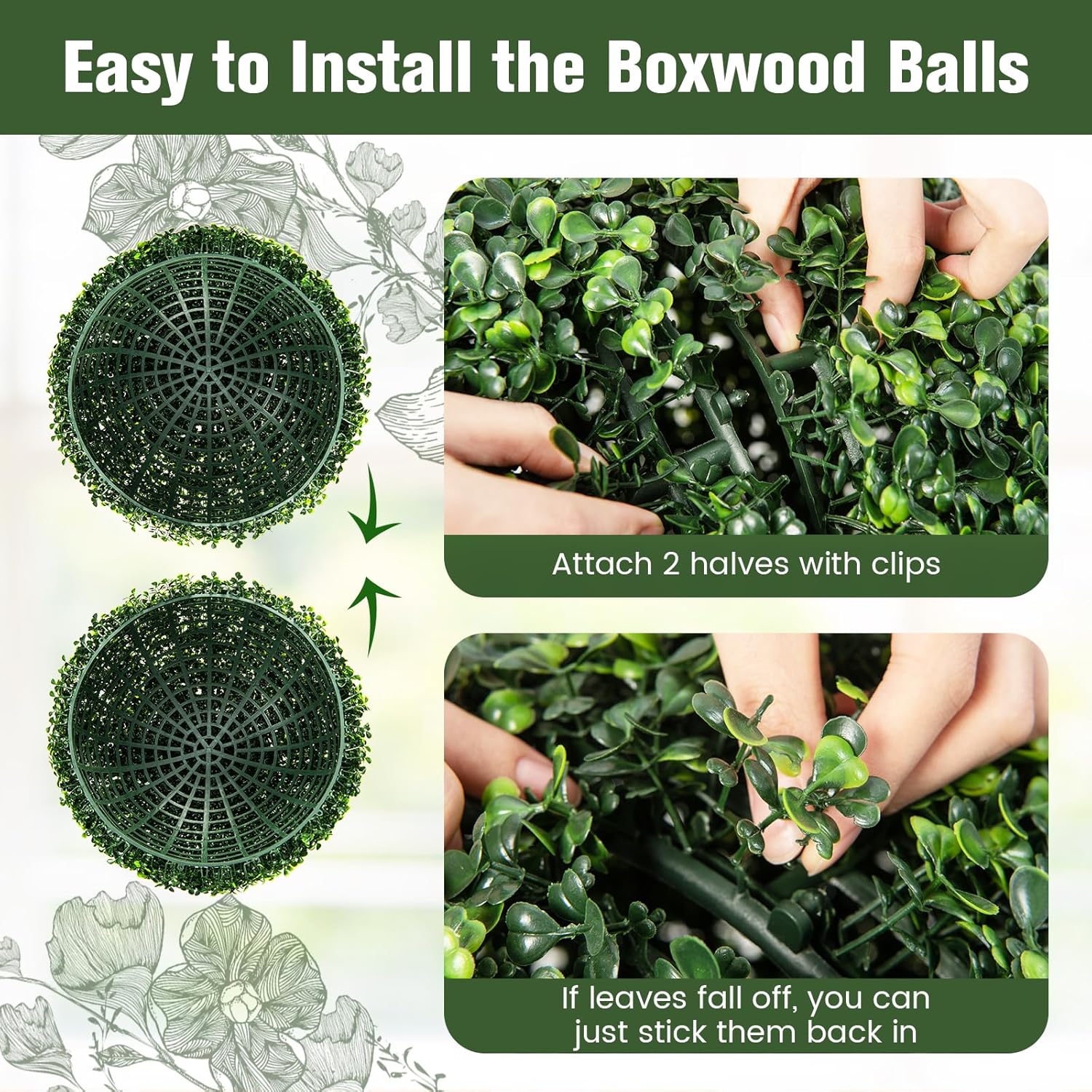 Goplus 2PCS 19 Inch Artificial Topiary Ball Set