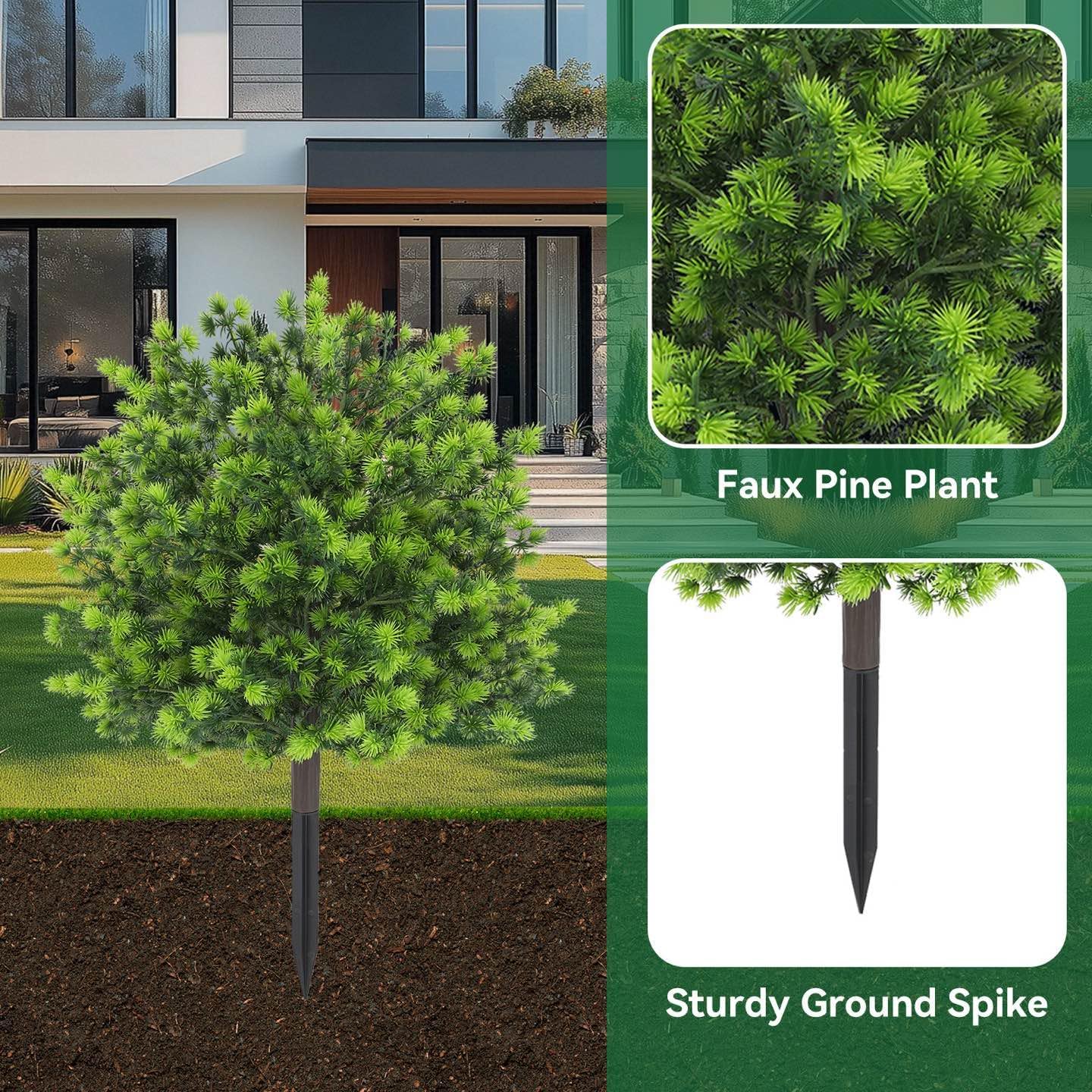 Artificial Boxwood Topiary Balls with Ground Spikes