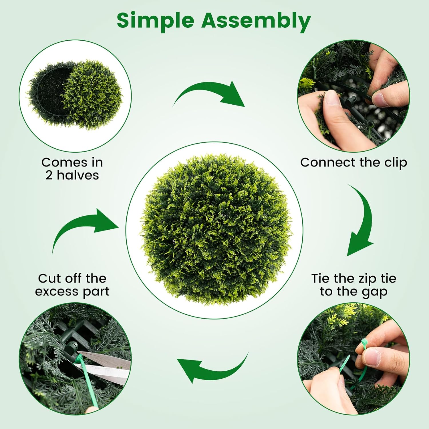 Goplus 22 Inch Artificial Cedar Topiary Ball Set