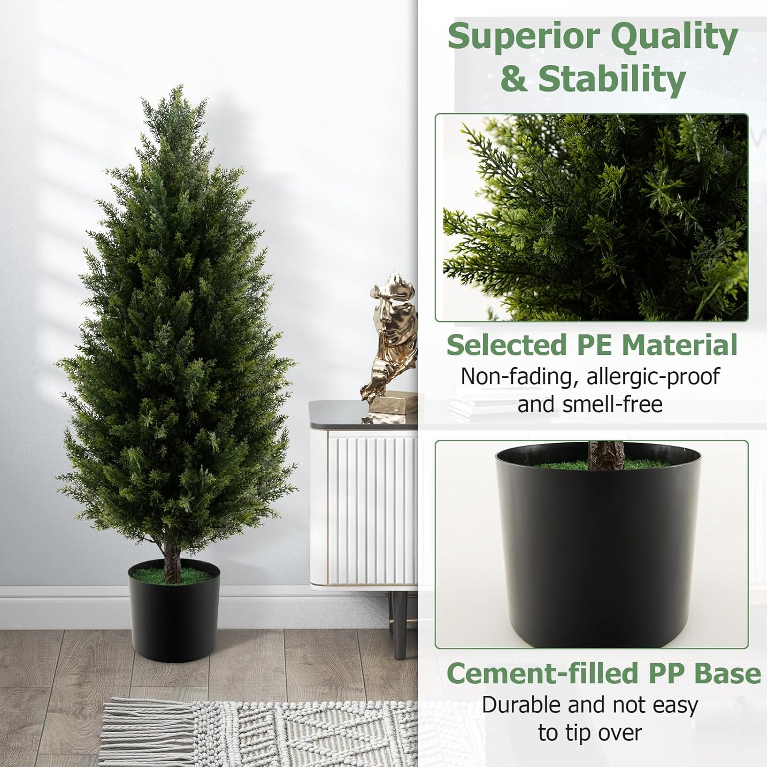 Goplus 3FT Artificial Cedar Tree Set of 2