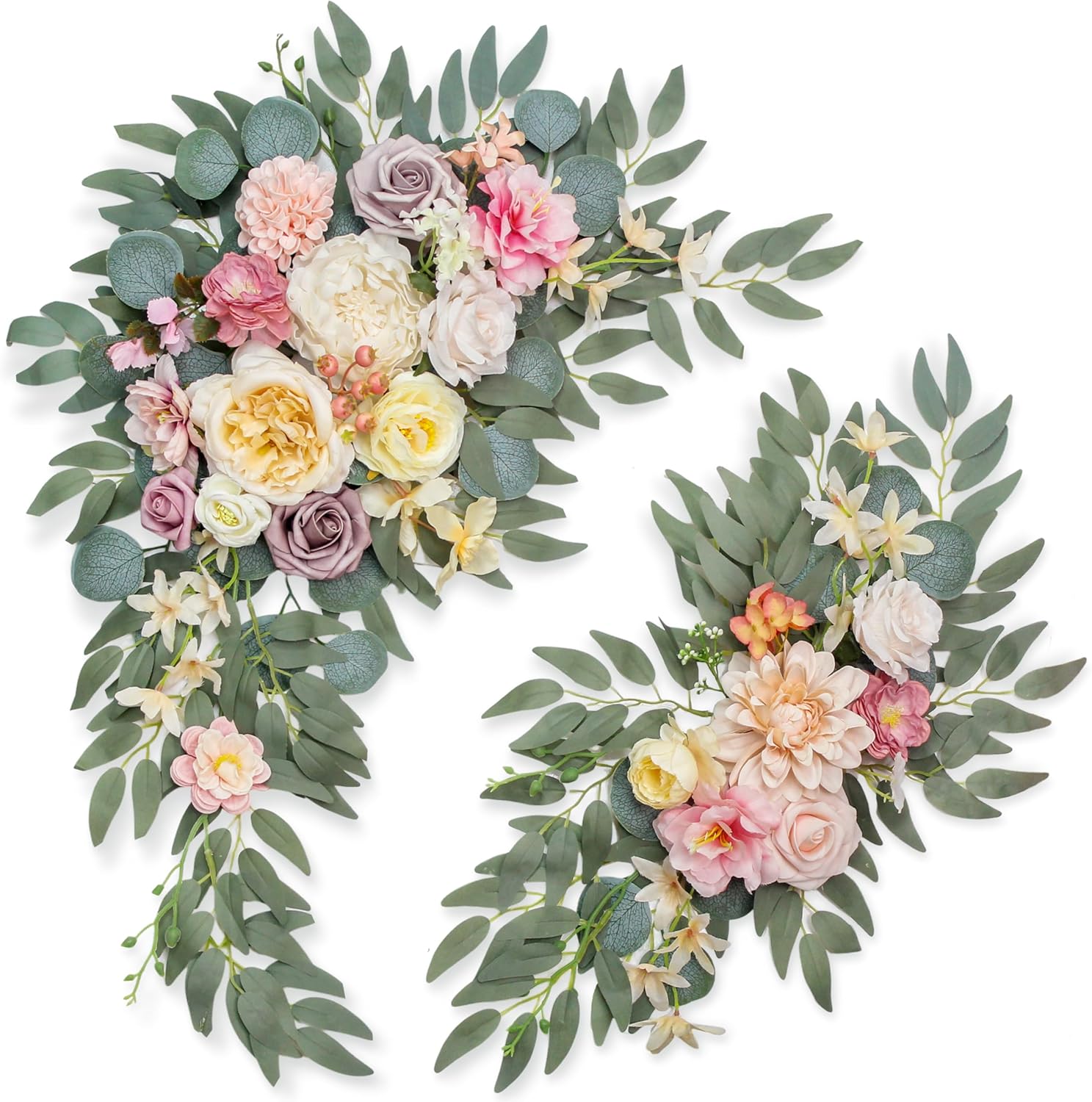 BMQDSM Faux Flowers Wedding Arch Kit Dark Pink