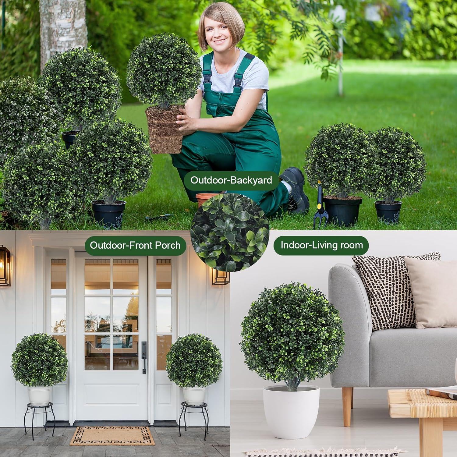 16 Artificial Boxwood Topiary Trees 2 Pack