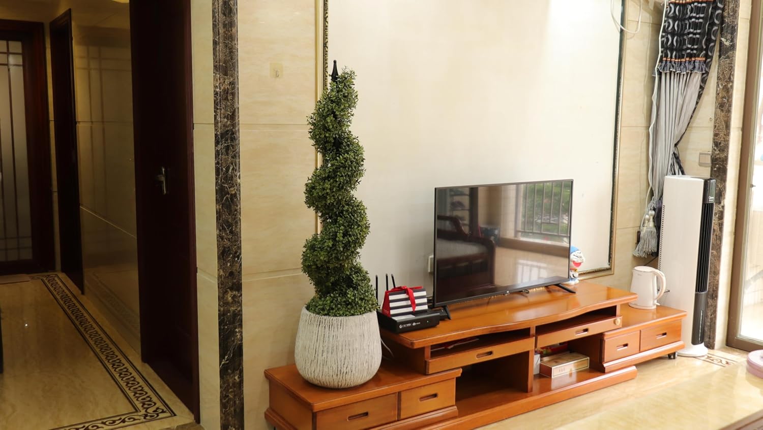 48 Inch Spiral Artificial Topiary Tree Set of 2