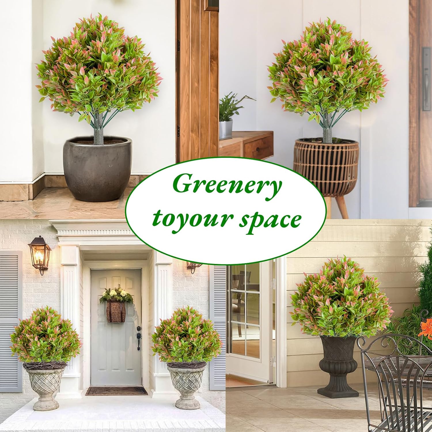 GarveeHome 236 Inch Artificial Topiary Tree Set of 2