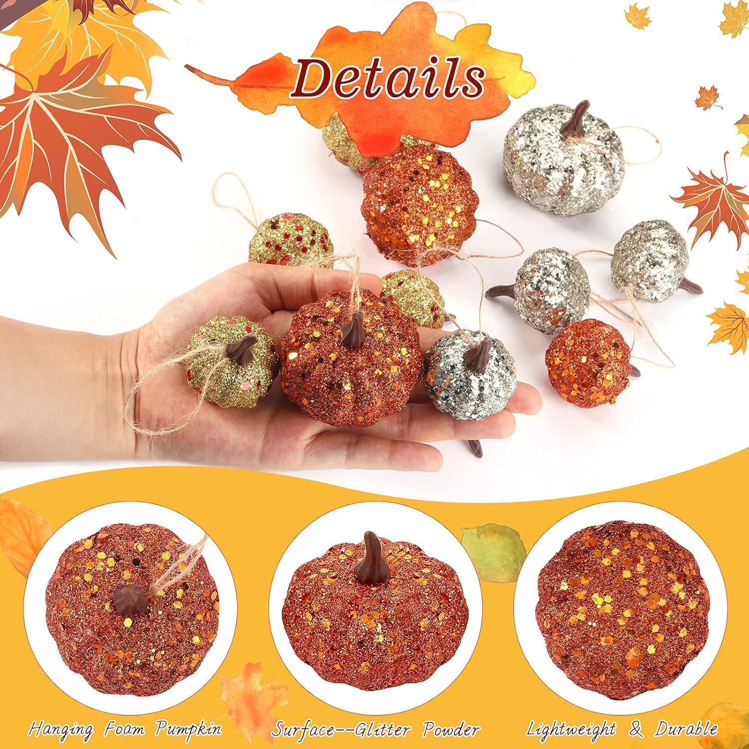 Syhood 24 Pcs Fall Thanksgiving Pumpkin Decorations