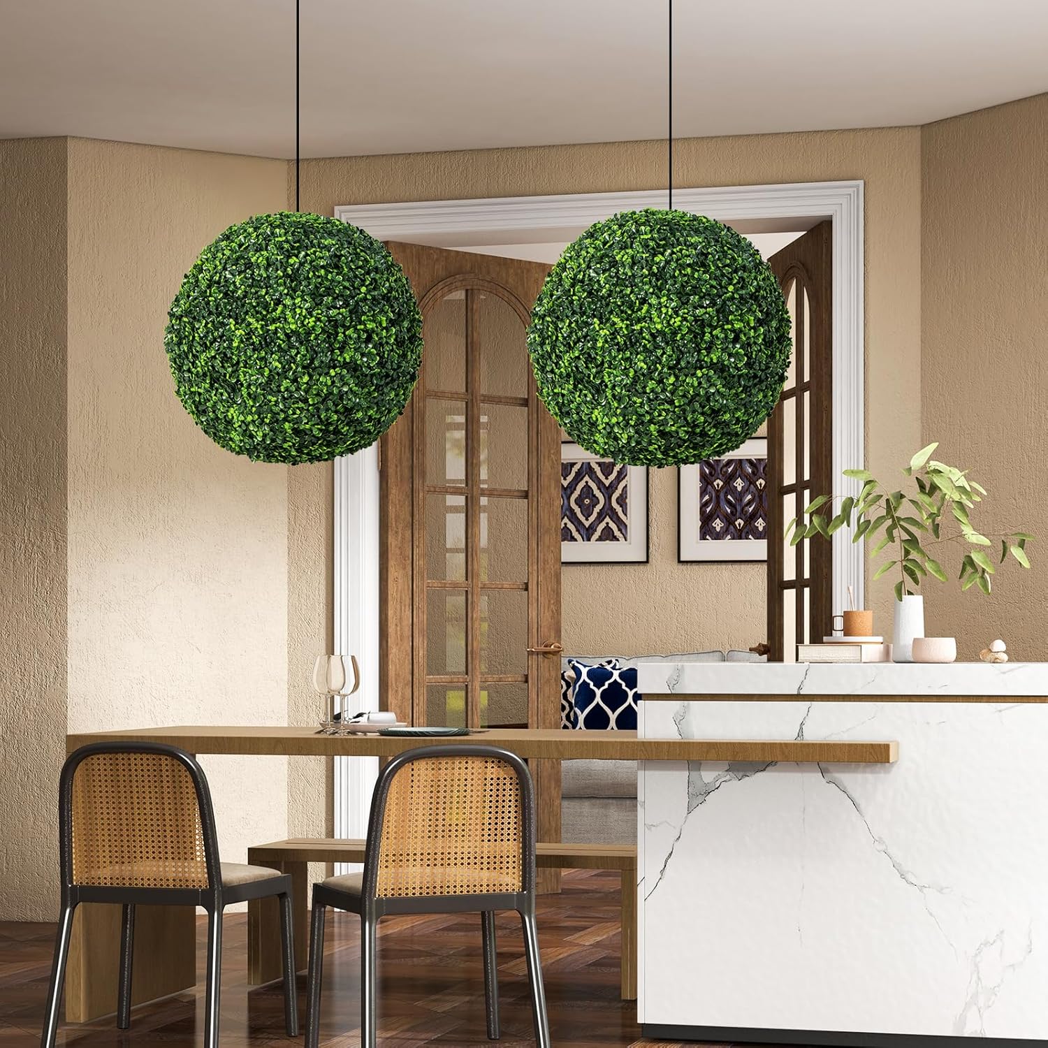 Goplus 2PCS 19 Inch Artificial Topiary Ball Set