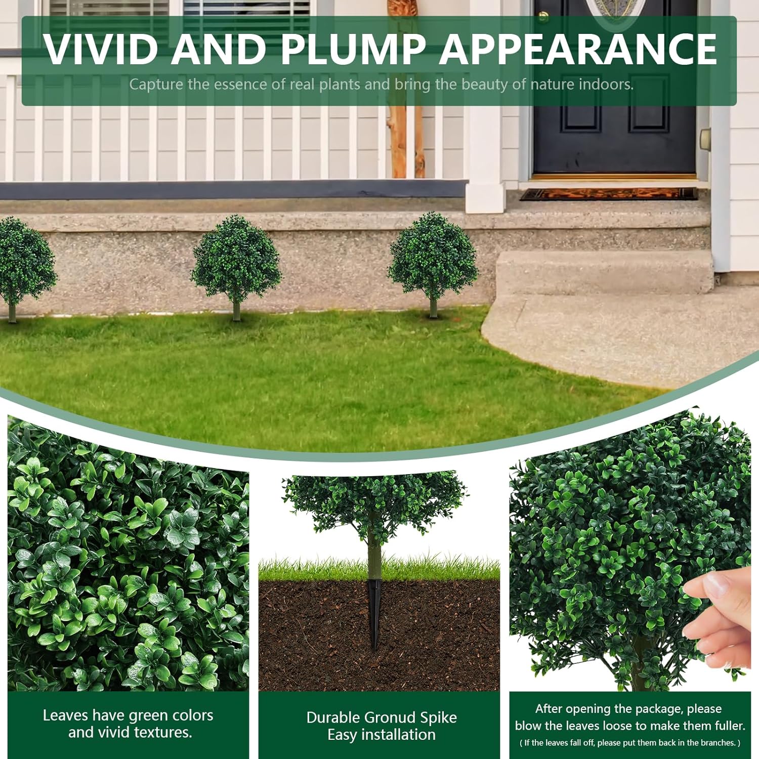 UNADRA Fake Bushes Artificial Shrubs Set UV Resistant 236 Inch Faux Plants