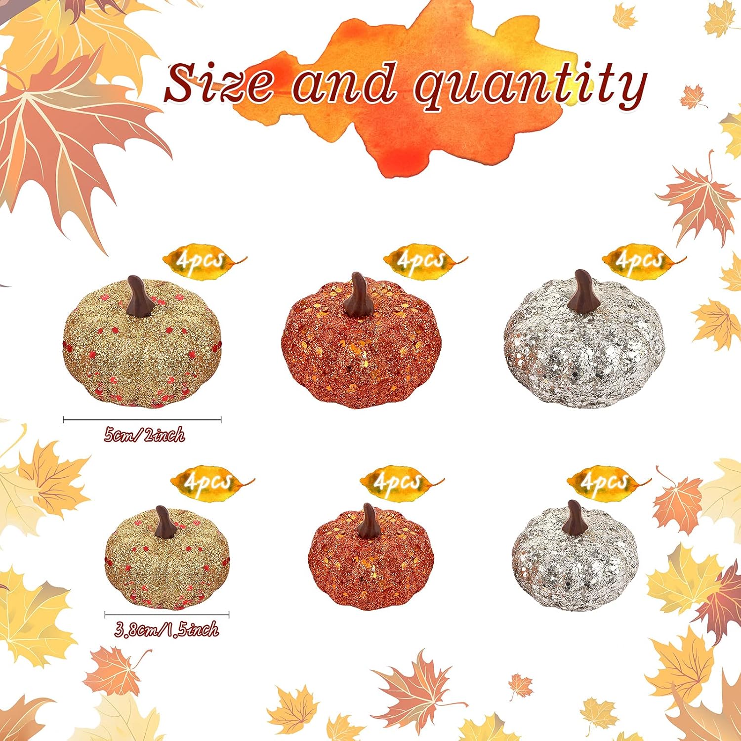 Syhood 24 Pcs Fall Thanksgiving Pumpkin Decorations