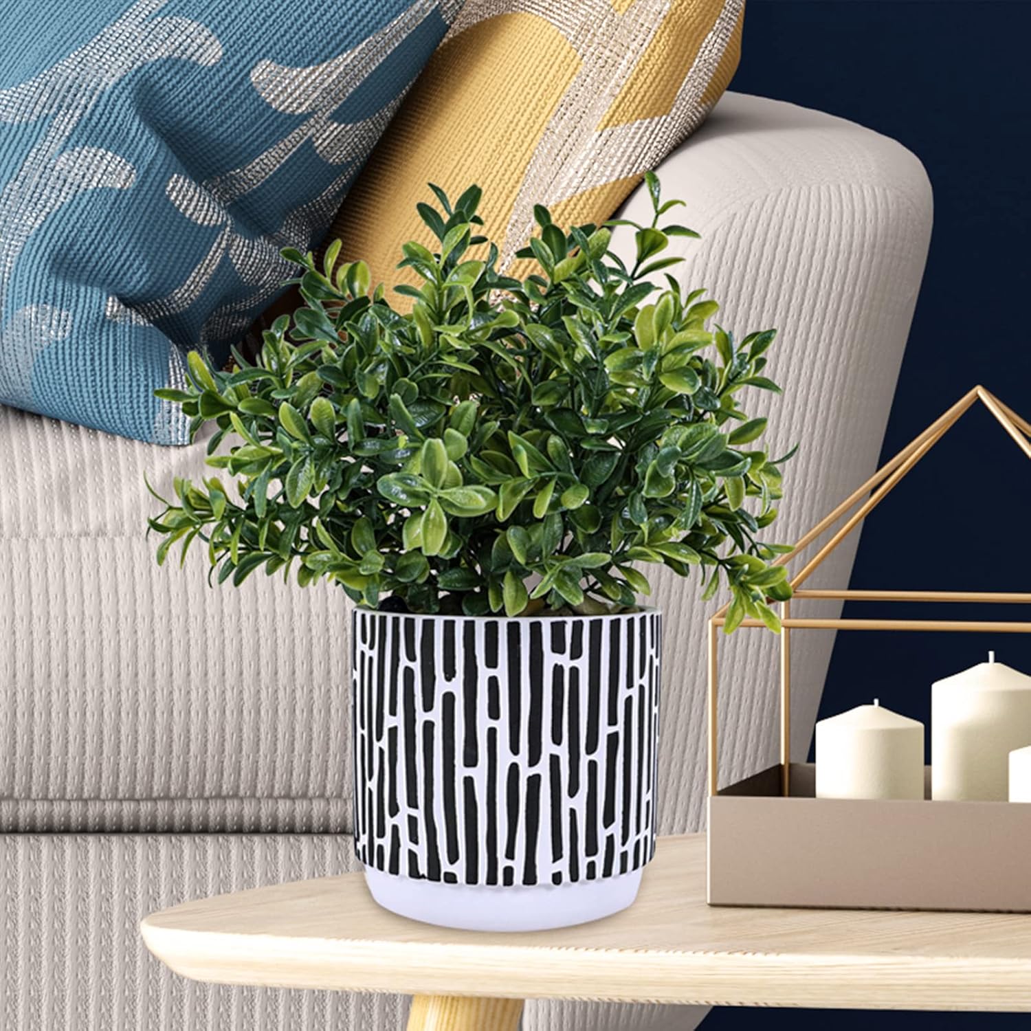 Winlyn 3-Pack Artificial Plants in Concrete Pots