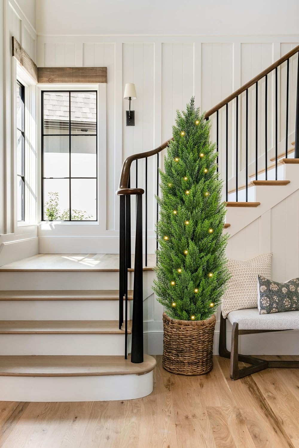 Briful 5ft Cedar Topiary Trees Artificial Set of 2 1