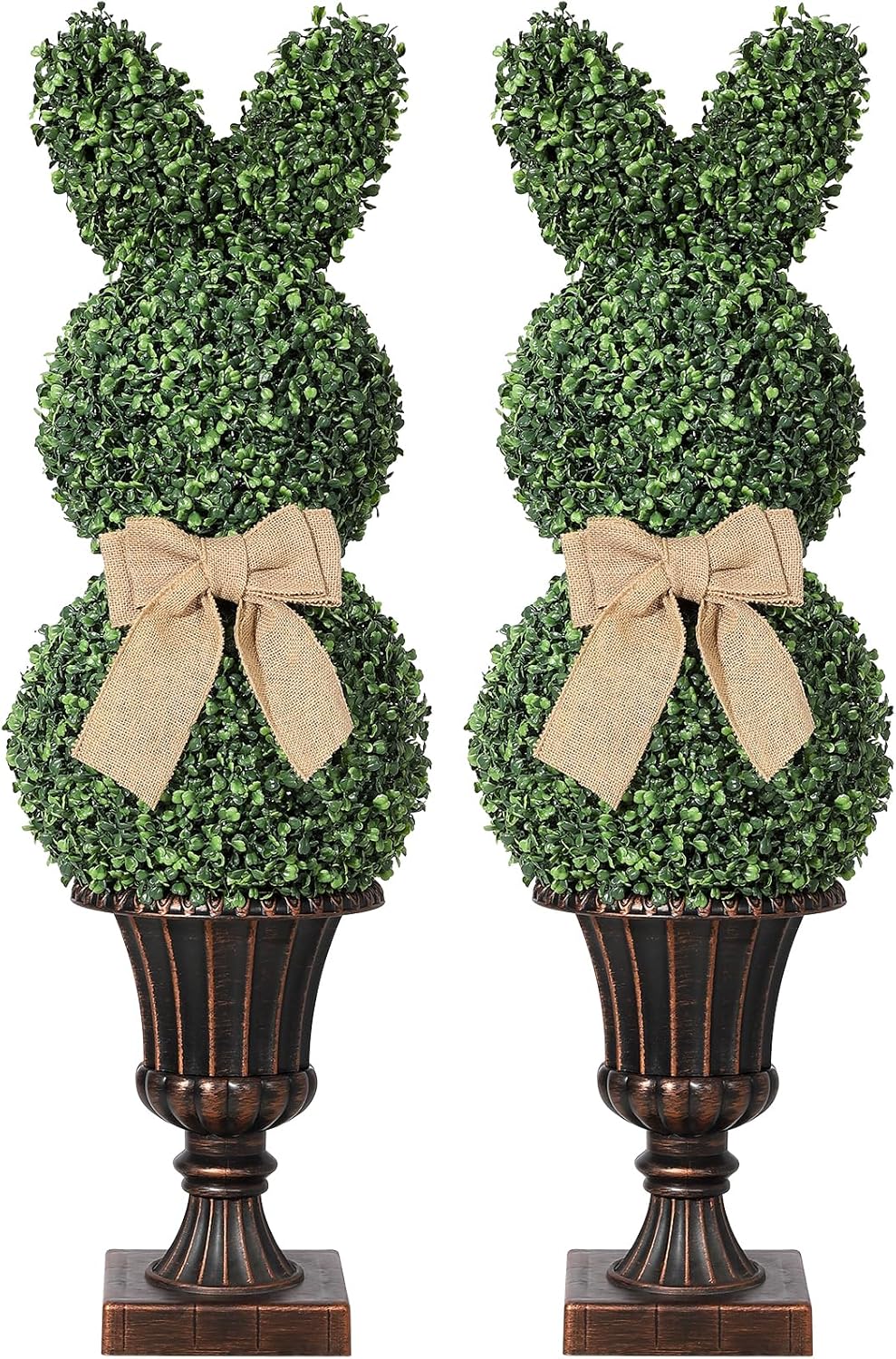 GarveeHome 39 Inch Artificial Bunny Topiary Tree Set of 2